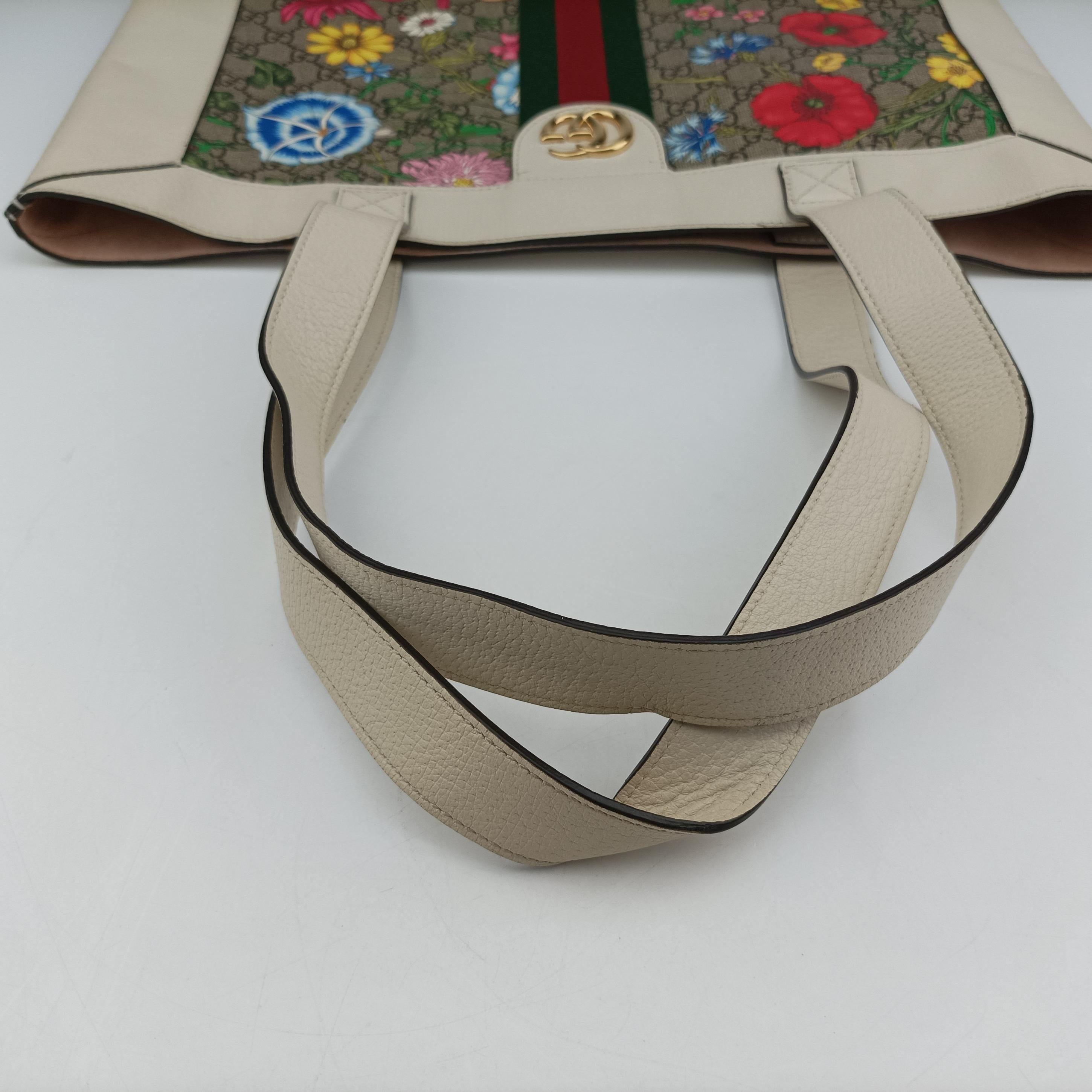 Ophidia flora Beige x Multicolour PVC coated canvas 519335 B030952323オフィディアフローラ ベージュ x マルチカラー PVCコーティングキャンバス 519335 B030952323