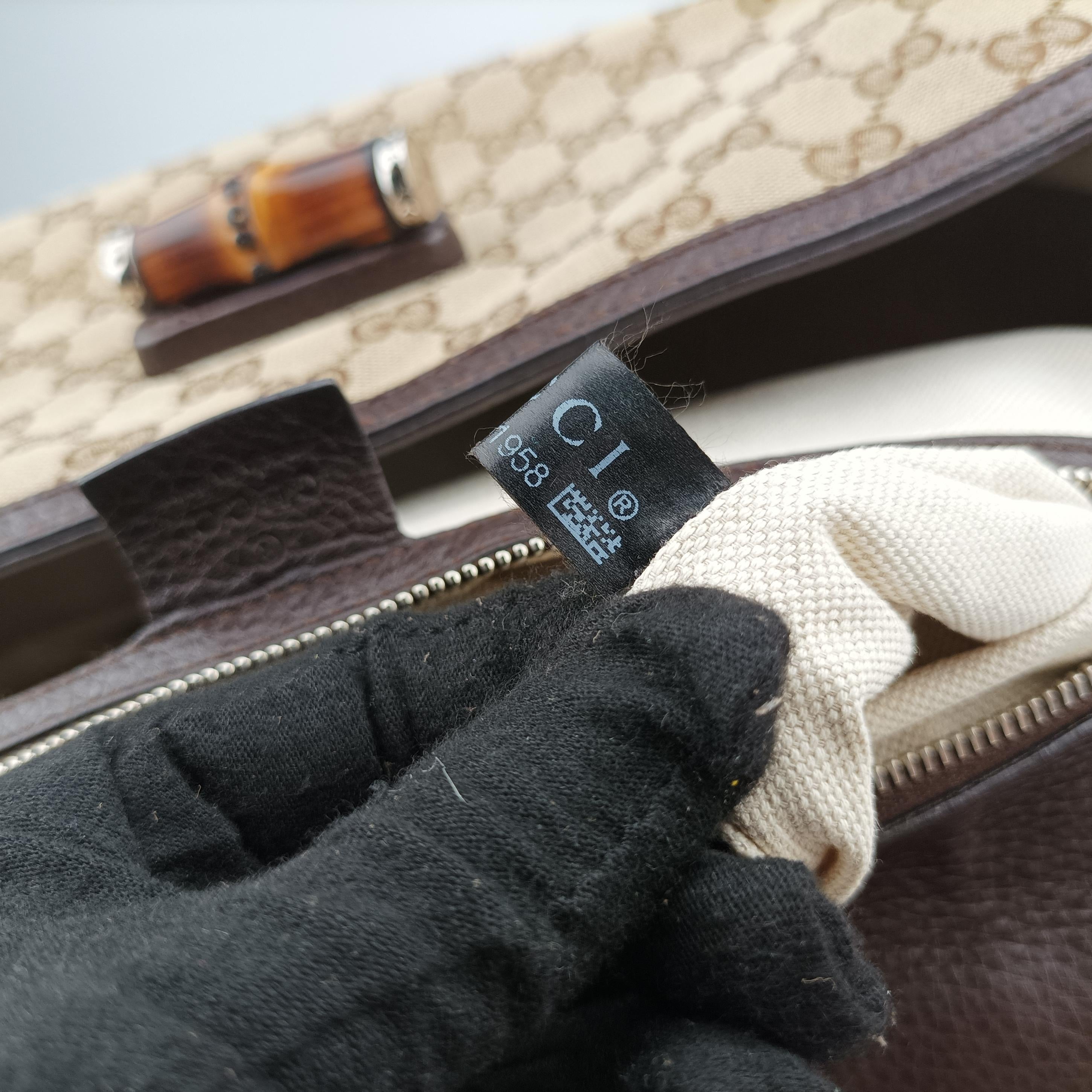 New Bamboo Beige x Brown canvas x leather 240241 E7261958バンブー ベージュ×ブラウン キャンバス×レザー 240241 E7261958