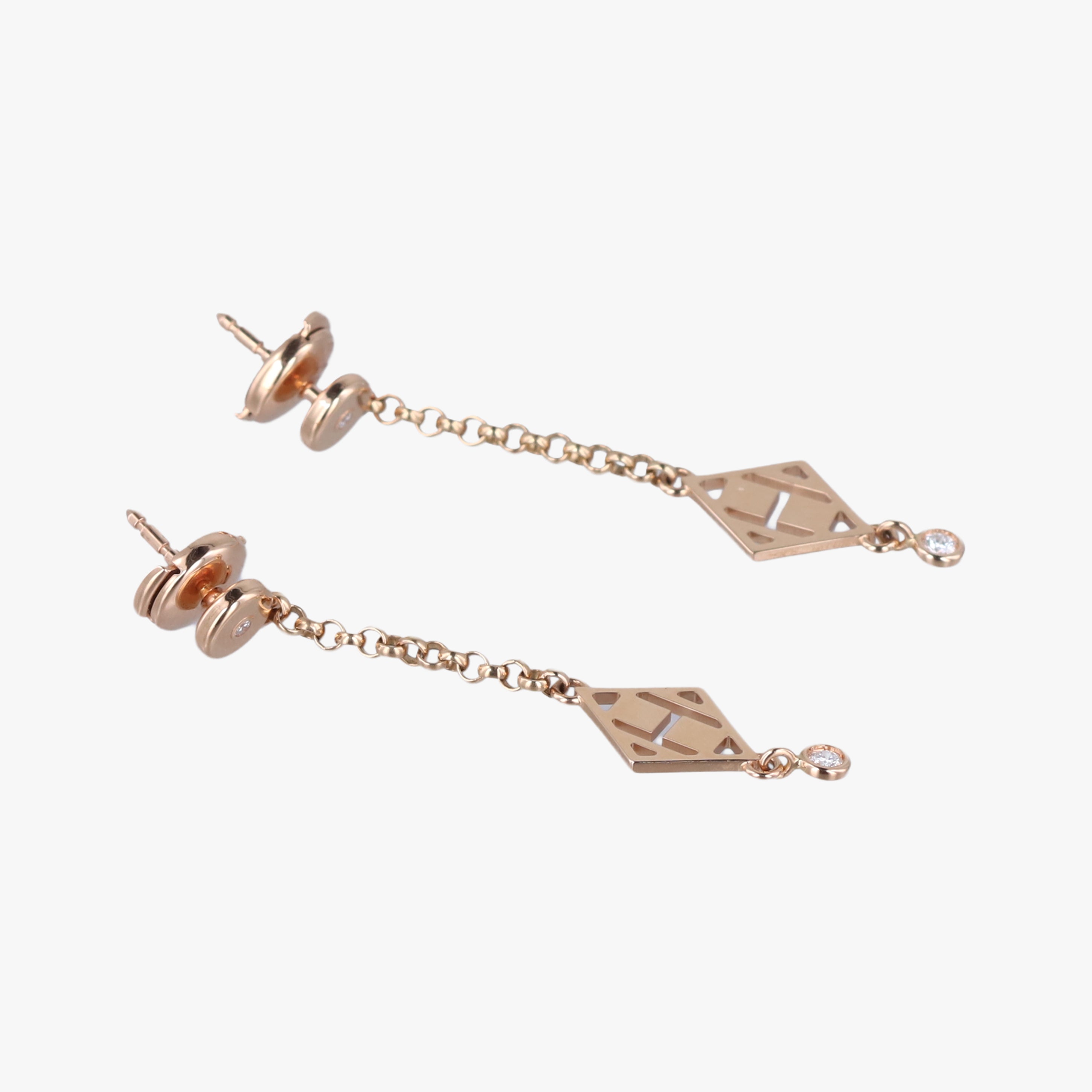 Ex-Libris H Rose gold AU750 19K044538エクス リブリスH ガンバード スウィング ドロップ ローズゴールド AU750 19K044538