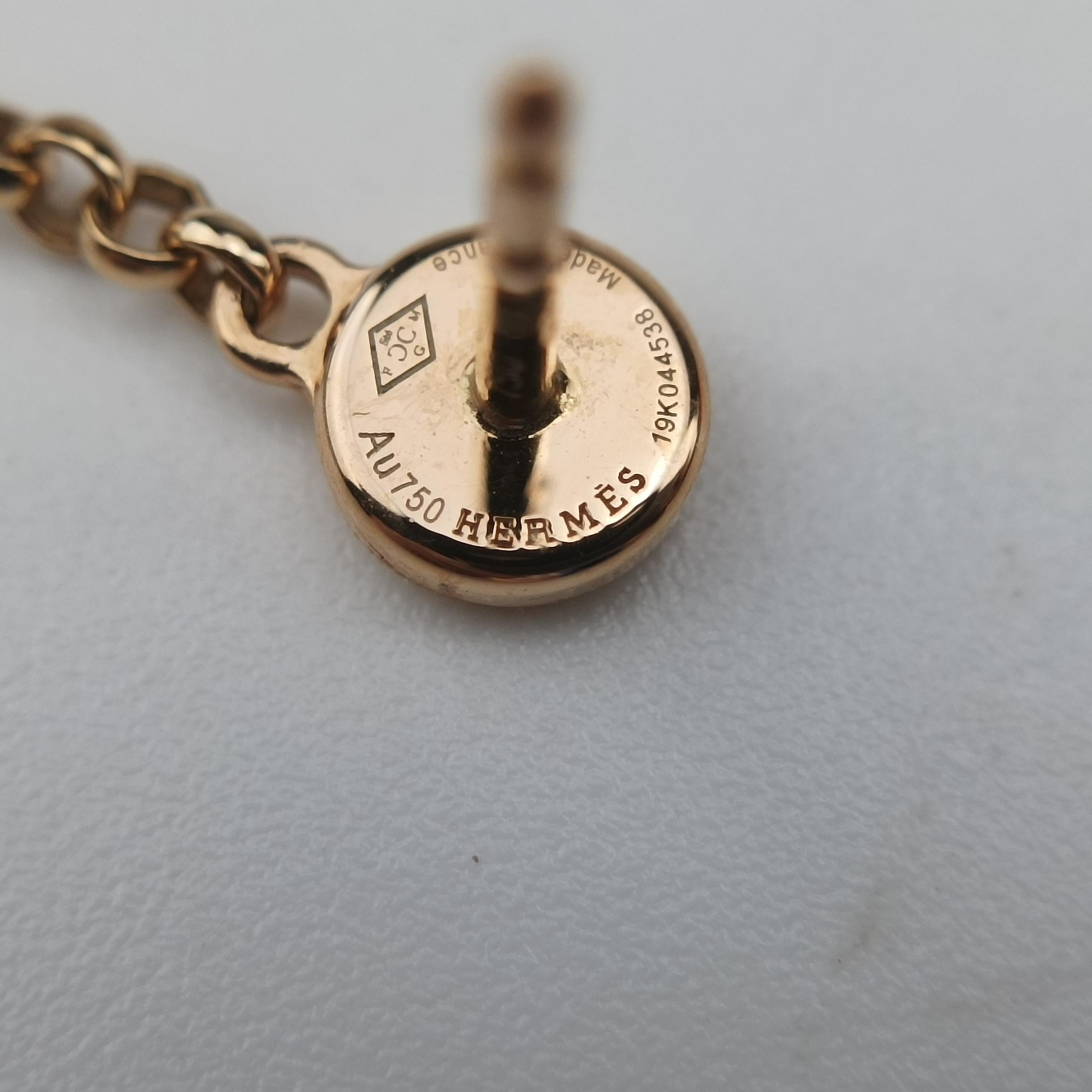 Ex-Libris H Rose gold AU750 19K044538エクス リブリスH ガンバード スウィング ドロップ ローズゴールド AU750 19K044538