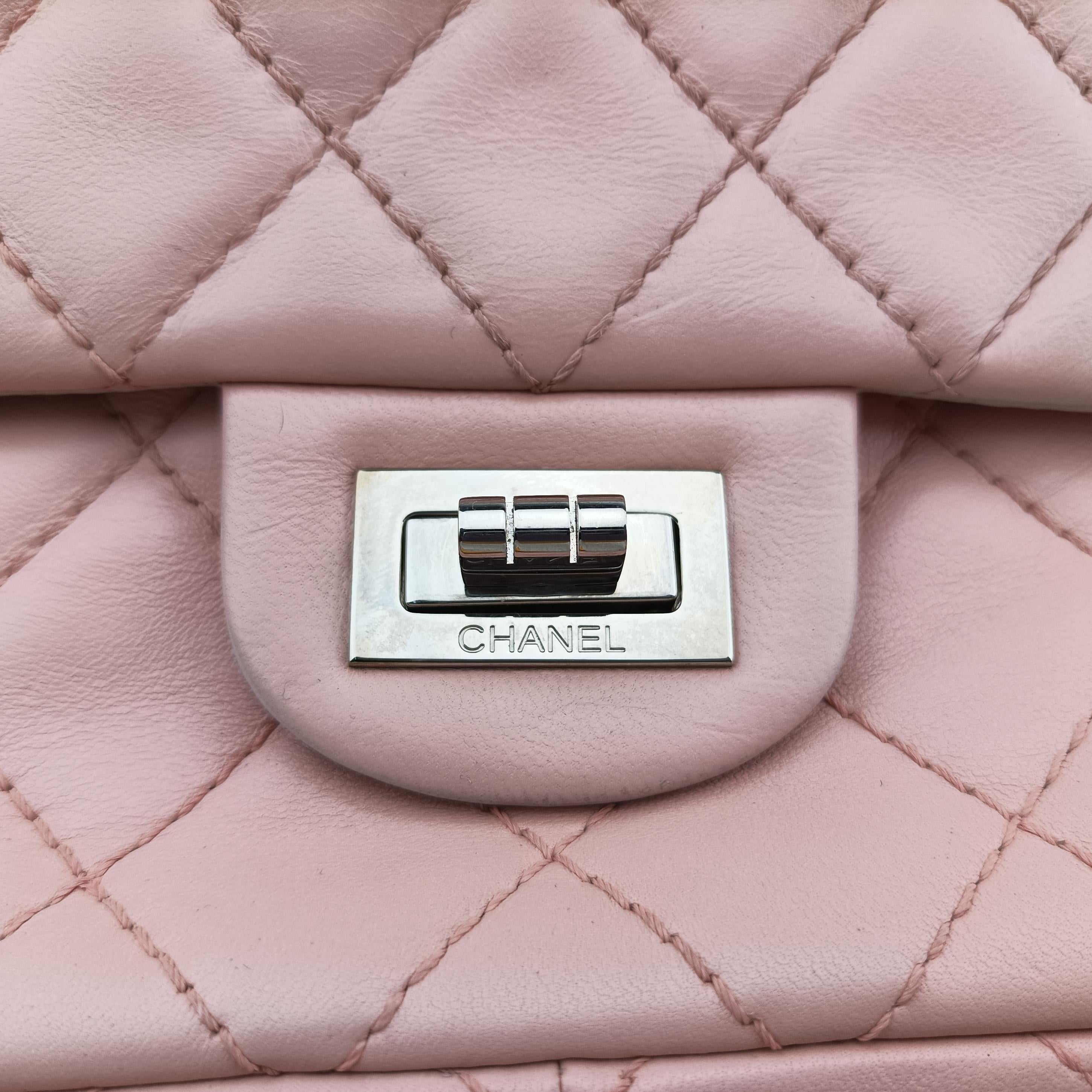 2.55 Matelasse Pink×Beige lambskin A37587 128679952.55 ダブルフラップマトラッセ ピンク×ベージュ ラムスキン A37587 12867995