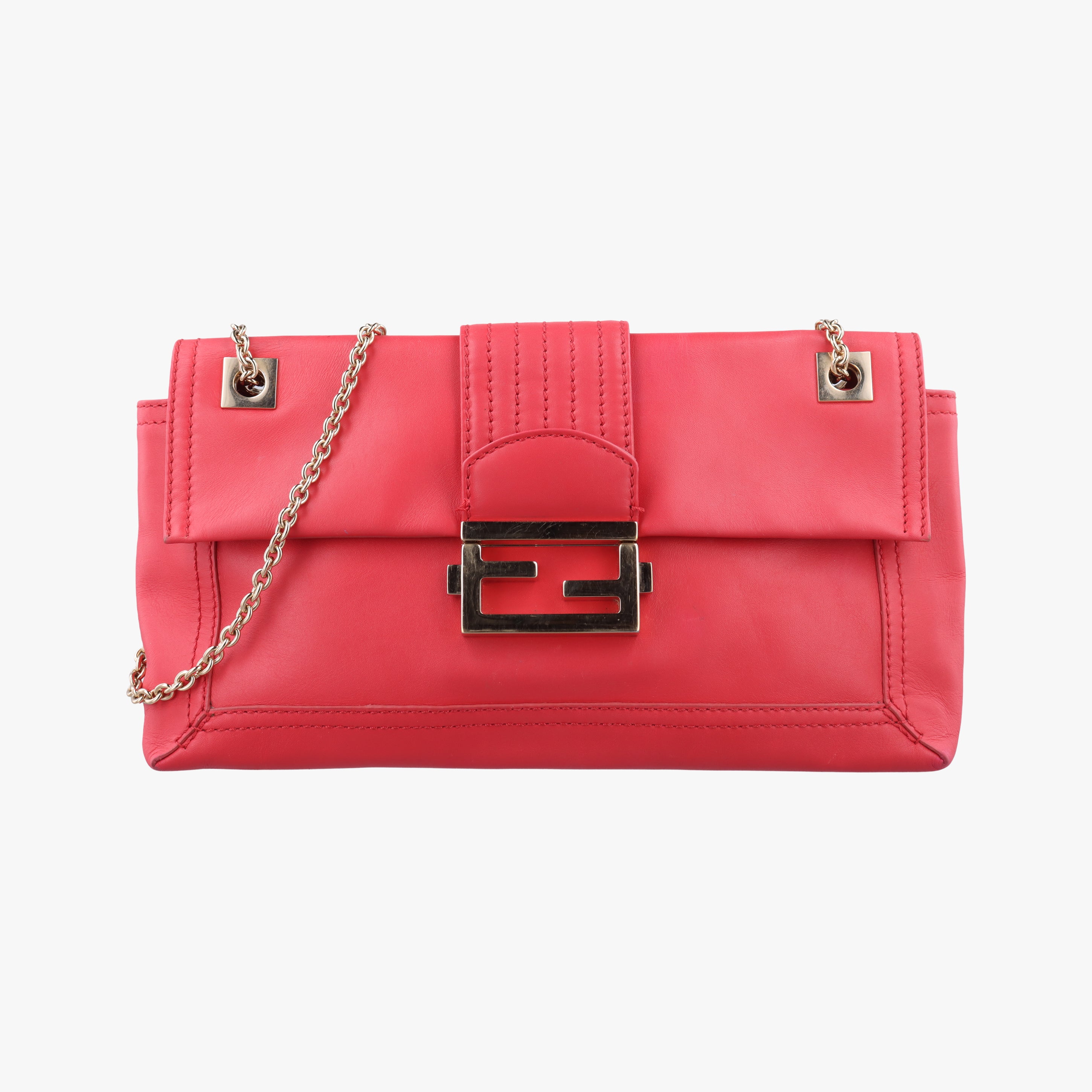 Baguette Chain Flap Red Leather 8BT139 8BT139-A09 128-2566マンマバケット レッド レザー 8BT139 8BT139-A09 128-2566