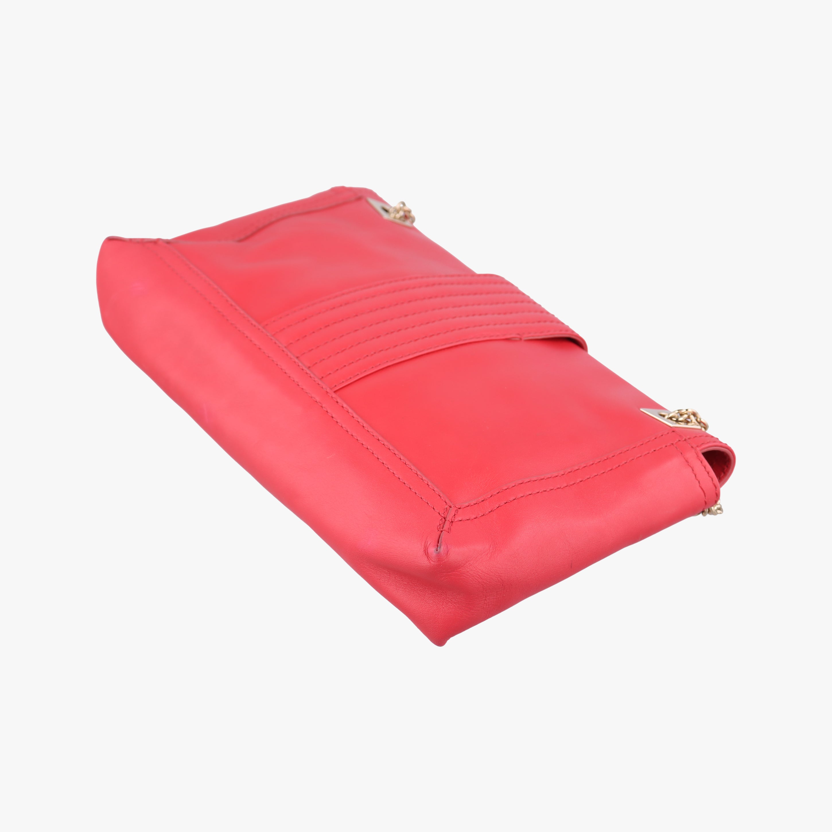 Baguette Chain Flap Red Leather 8BT139 8BT139-A09 128-2566マンマバケット レッド レザー 8BT139 8BT139-A09 128-2566