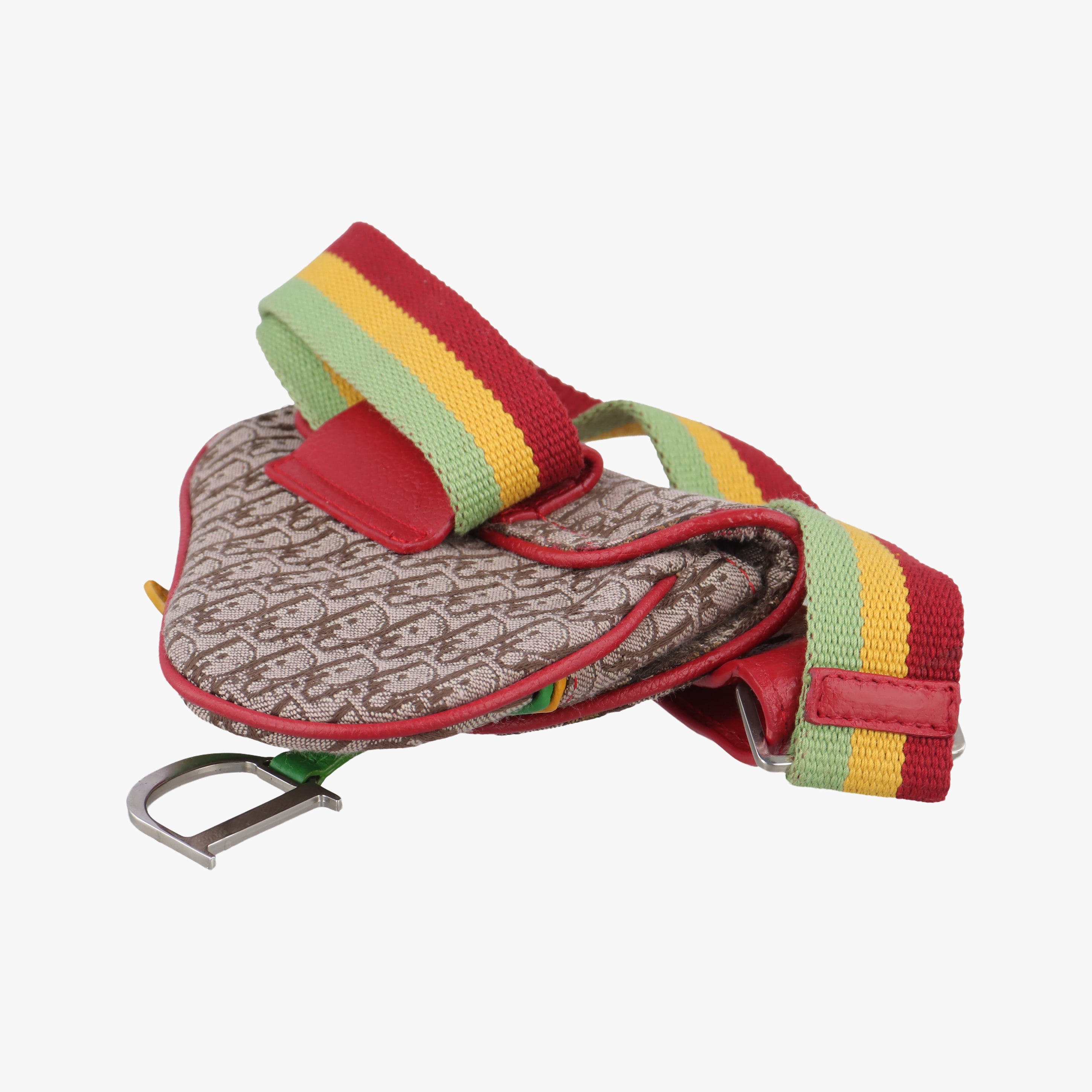 saddle beigex Red x Multicolor Jacquard x Leather 96BM-10サドルバッグ ベージュ×レッド×マルチカラー ジャガード×レザー 96BM-10