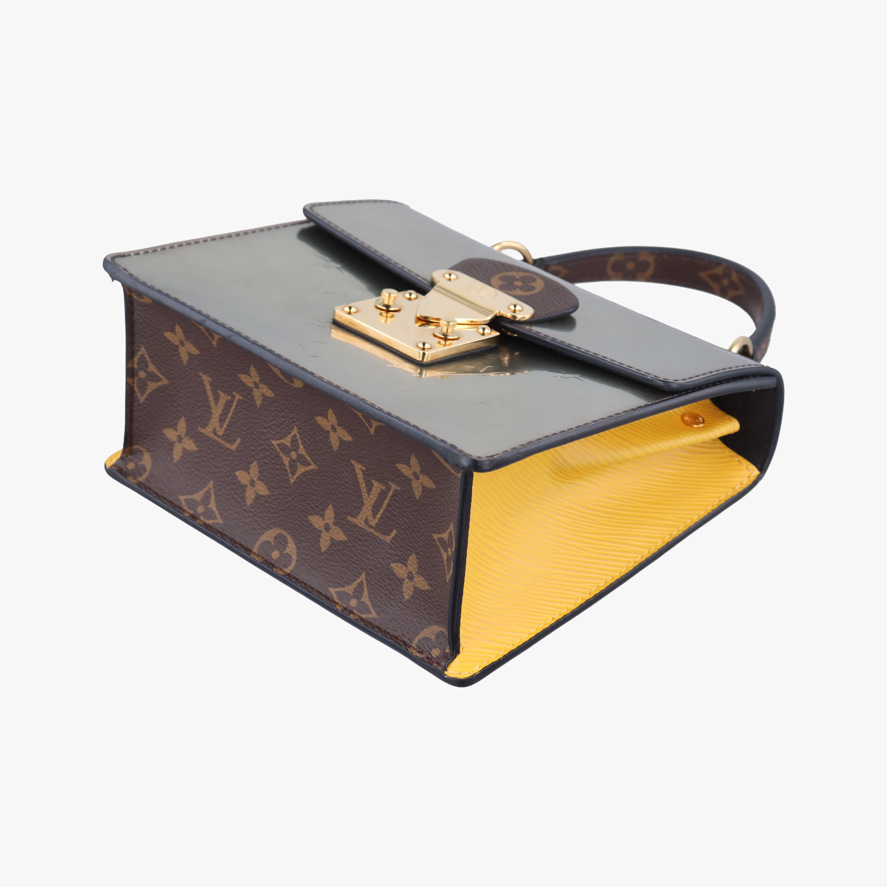 Spring Street PM Silver x Brown x Yellow Vernis x Monogram x Epi M90376 NZ0159スプリングストリートPM シルバー×ブラウン×イエロー ヴェルニ×モノグラム×エピ M90376 NZ0159