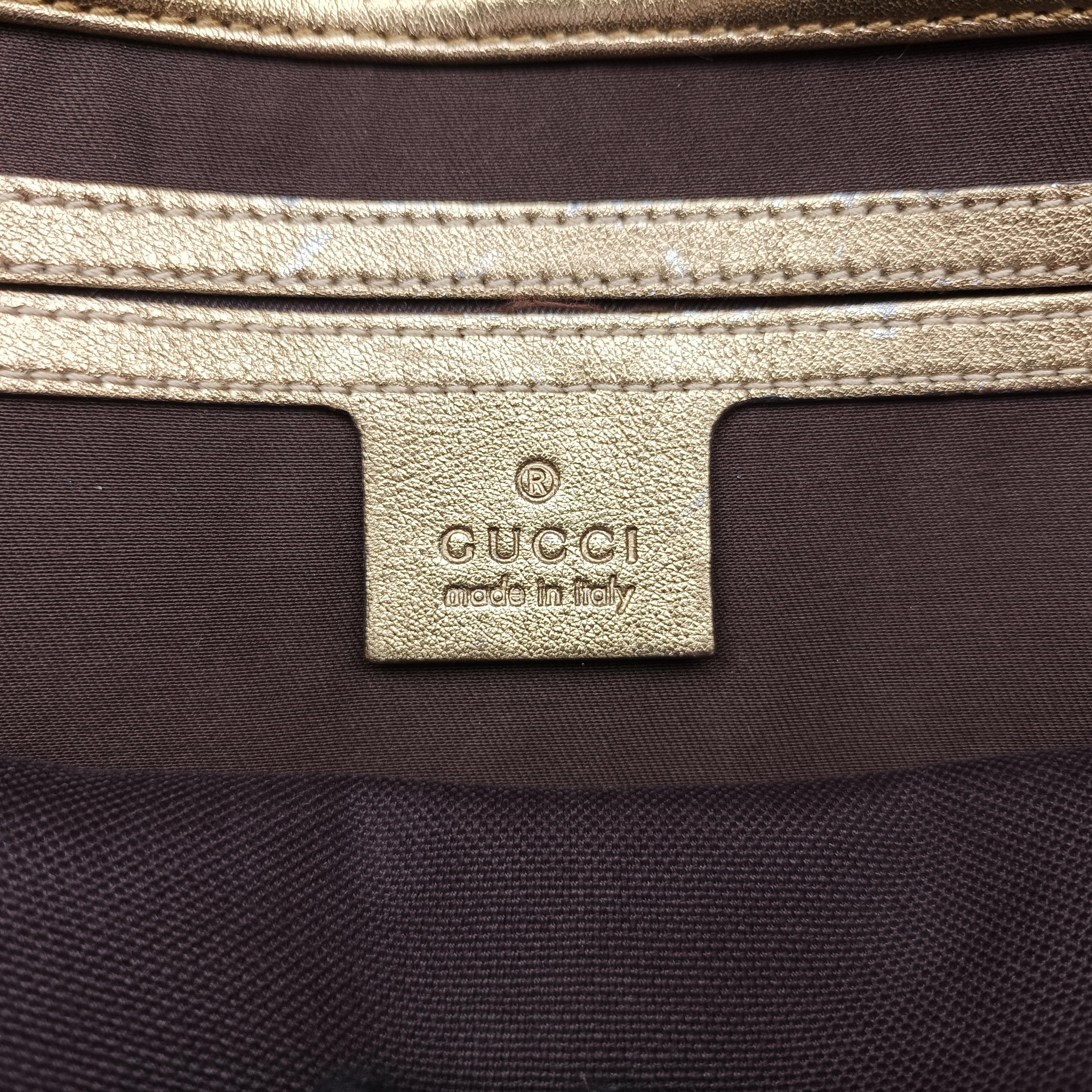 New Jackie Brown×golden PVC coated canvas×Leather 203494 G3057378ニュージャッキー ブラウン×ゴールド PVCコーティングキャンバス×レザー 203494 G3057378