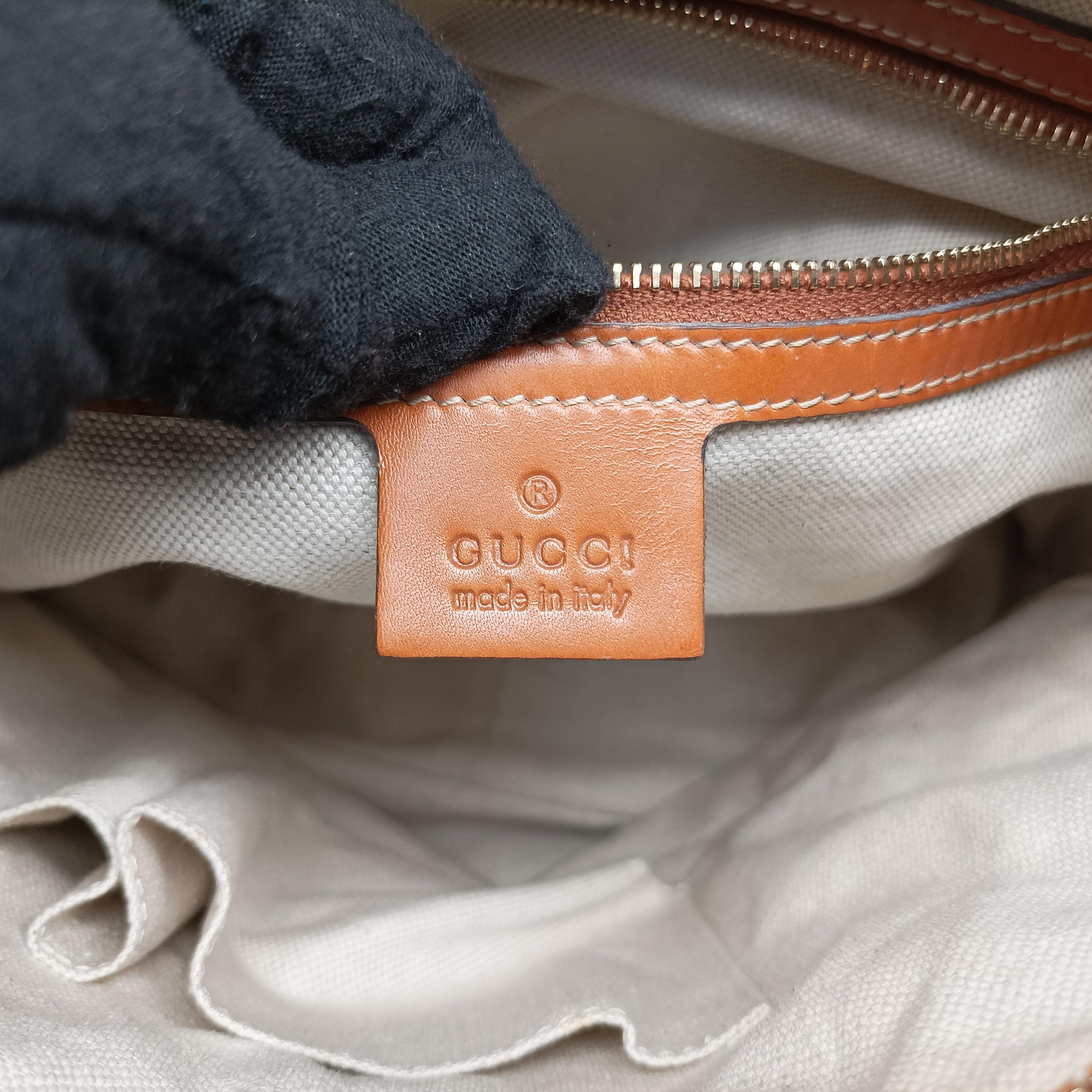 Heritage Horsebit Hobo Brown canvas x leather 247604 E8001682ヘリテージ ホースビット ホーボー ブラウン キャンバス×レザー 247604 E8001682