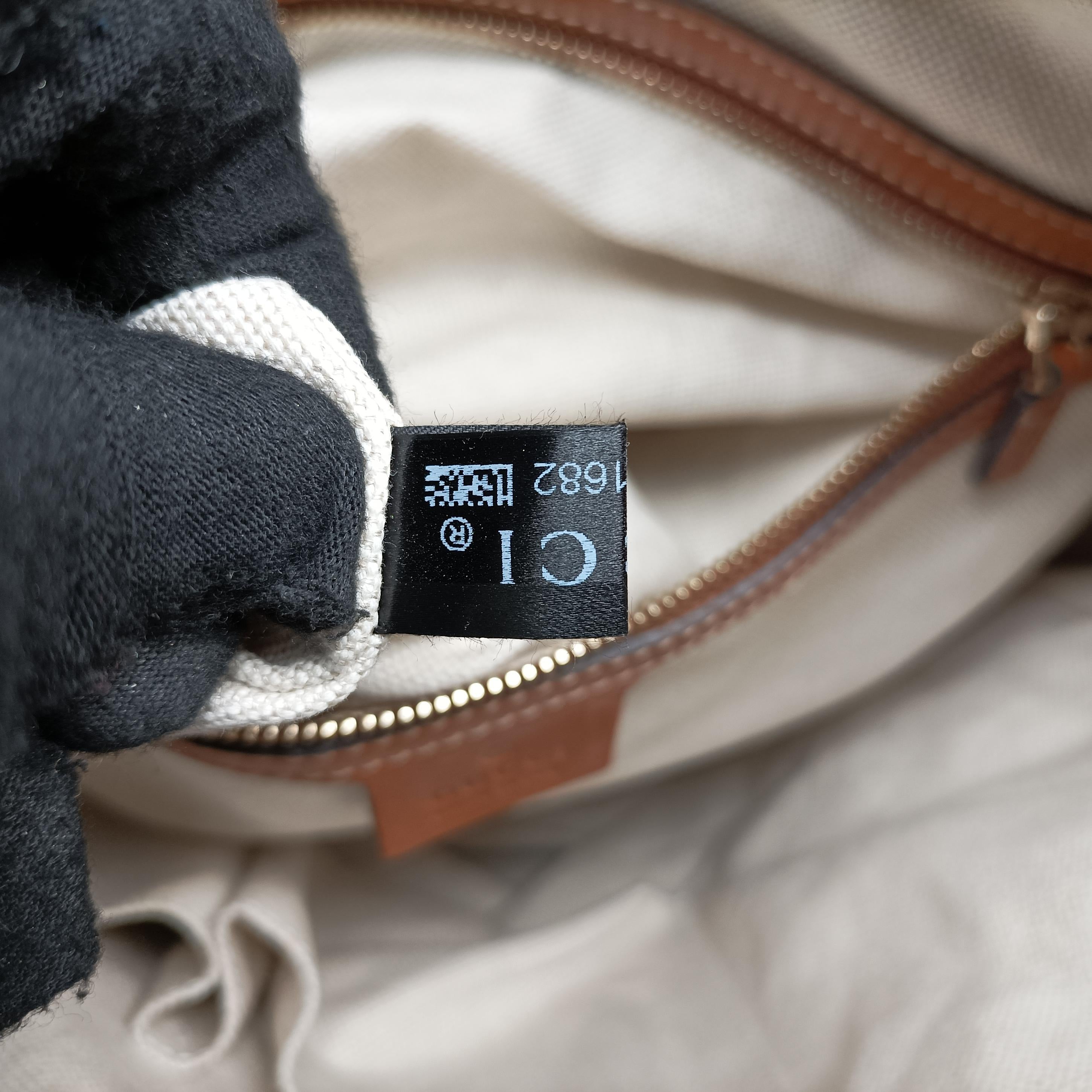 Heritage Horsebit Hobo Brown canvas x leather 247604 E8001682ヘリテージ ホースビット ホーボー ブラウン キャンバス×レザー 247604 E8001682