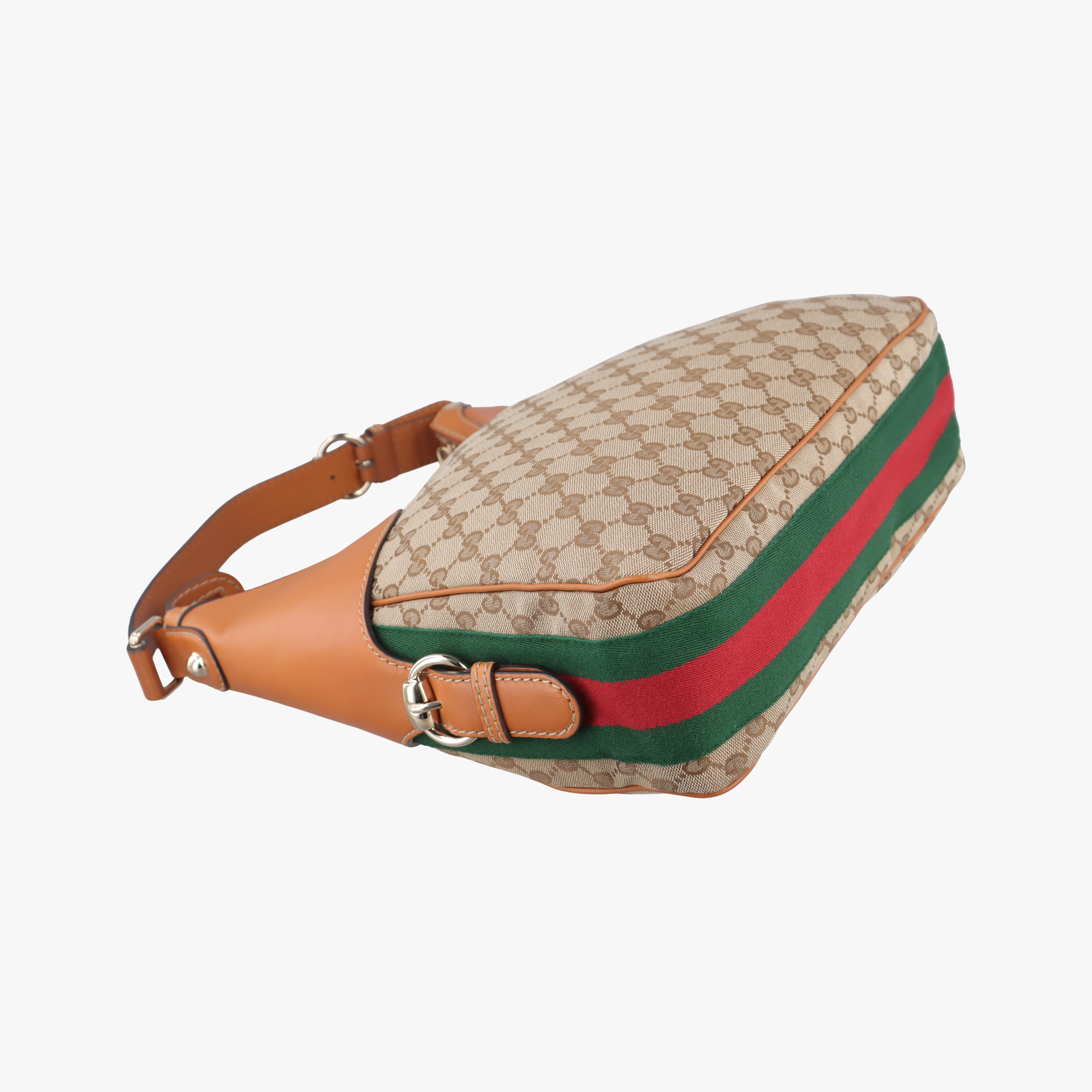 Heritage Horsebit Hobo Brown canvas x leather 247604 E8001682ヘリテージ ホースビット ホーボー ブラウン キャンバス×レザー 247604 E8001682