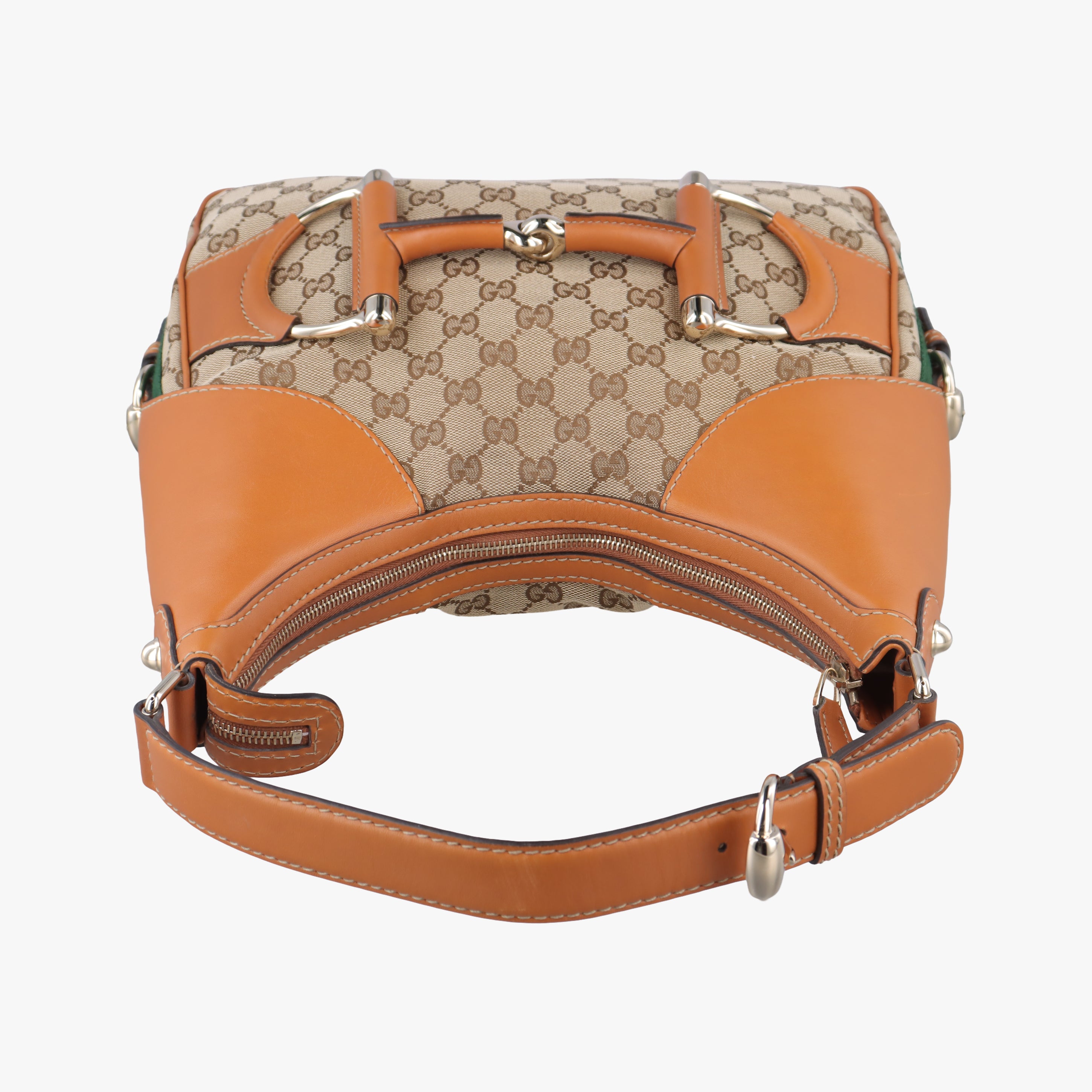 Heritage Horsebit Hobo Brown canvas x leather 247604 E8001682ヘリテージ ホースビット ホーボー ブラウン キャンバス×レザー 247604 E8001682