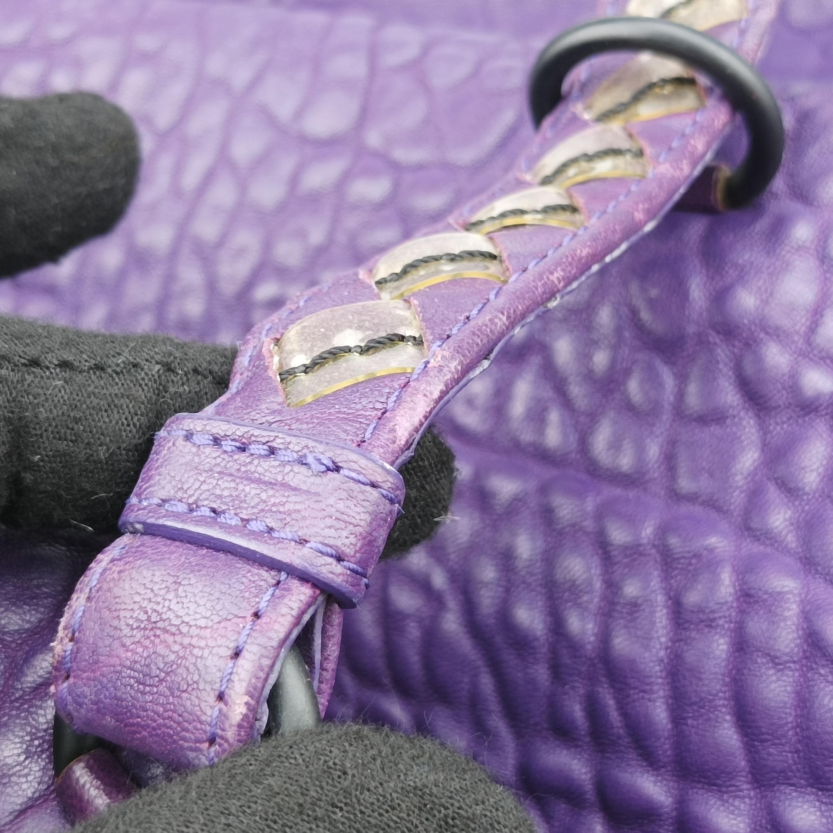Intrecciato Trimmed Leather Purple Leather B00600165Bイントレチャートトリムレザー パープル レザー B00600165B