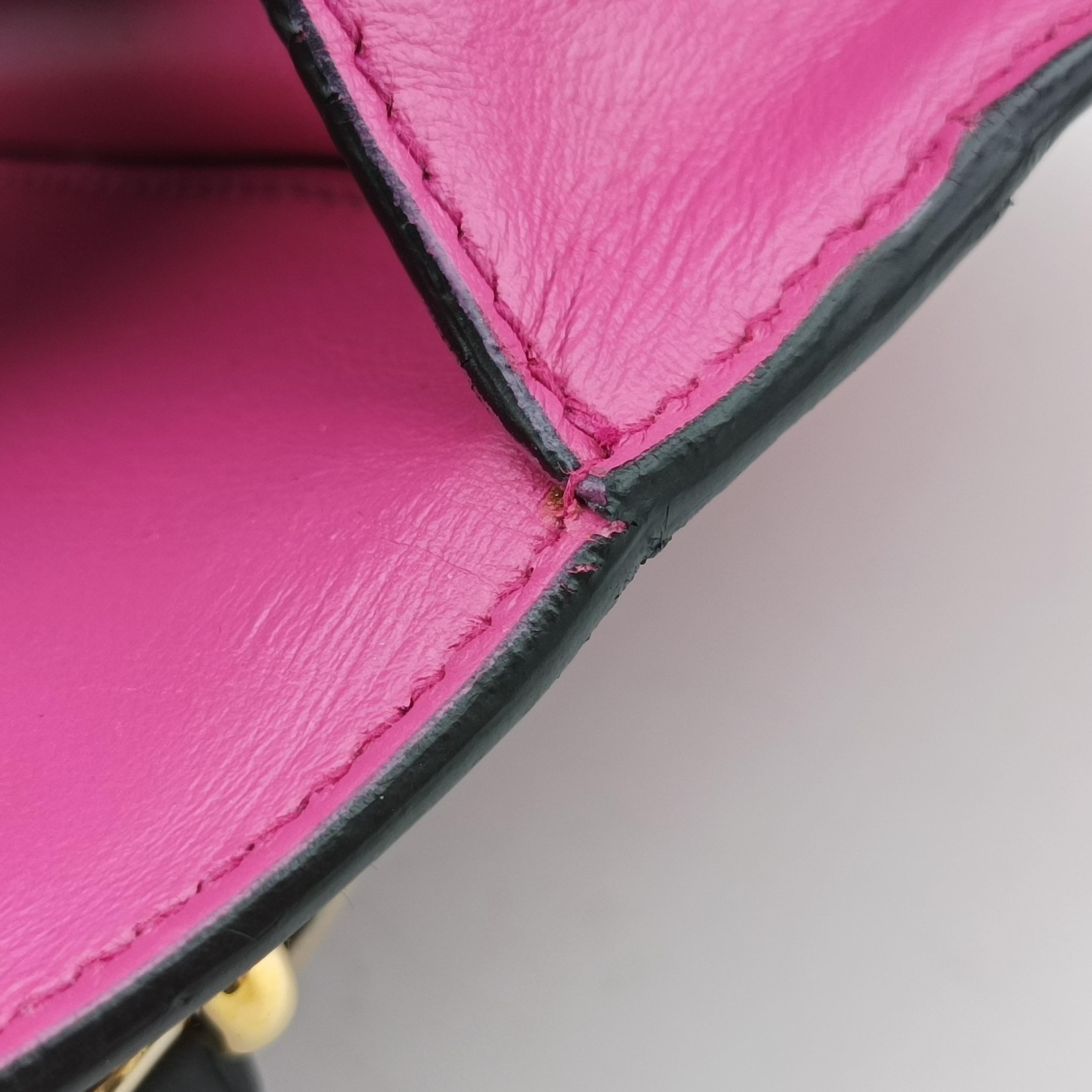 Cahier Pink×Black Leather 1BD045 25カイエ ピンク×ブラック レザー 1BD045 25