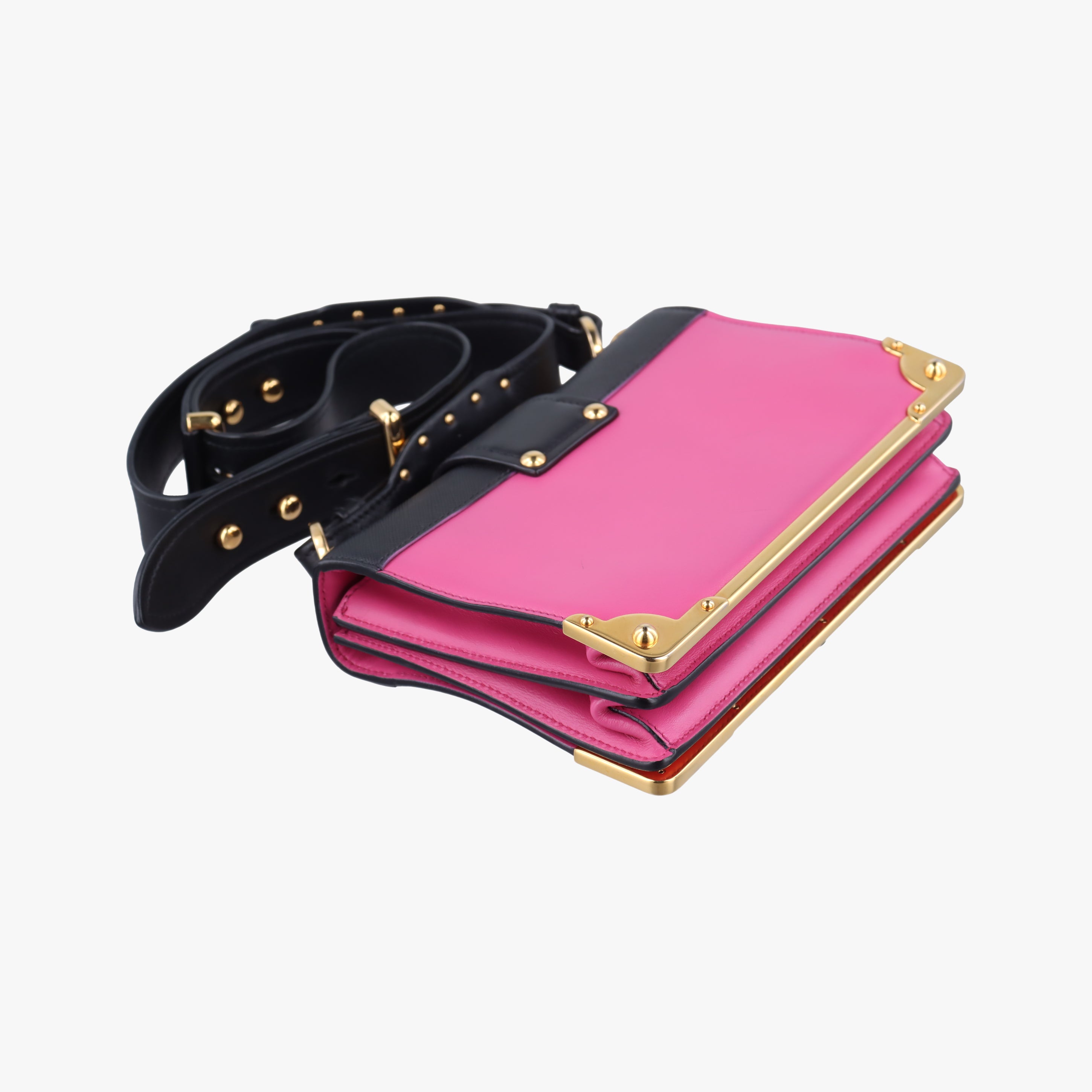 Cahier Pink×Black Leather 1BD045 25カイエ ピンク×ブラック レザー 1BD045 25