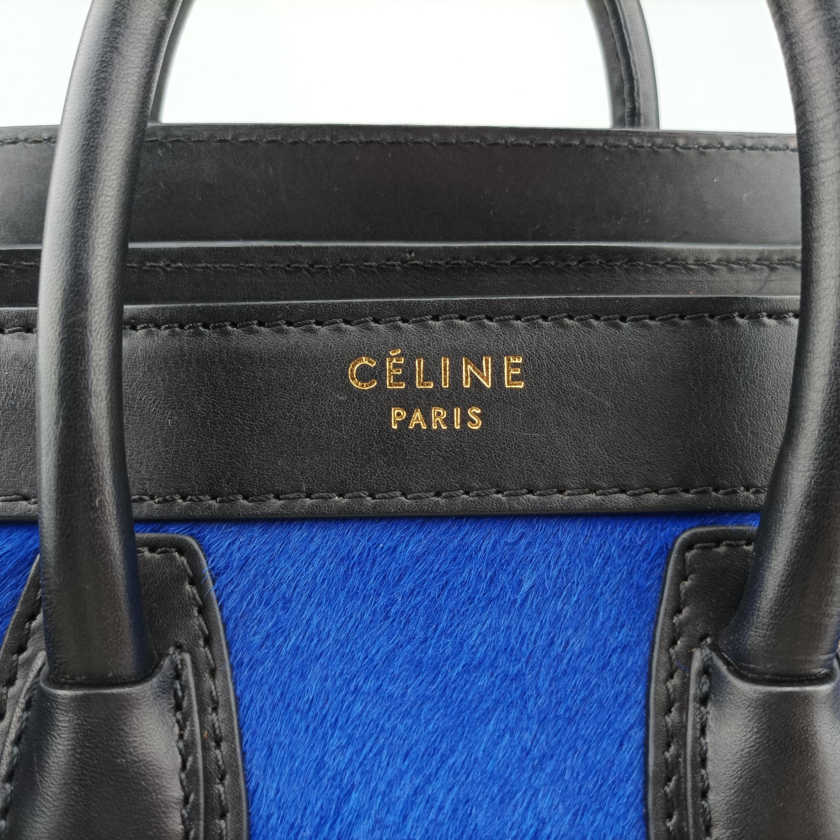 luggage nano shopper Blue x Black x Brown Leather×ponyhair F-GA-0142ラゲージナノショッパー ブルー×ブラック×ブラウン レザー×ハラコ F-GA-0142