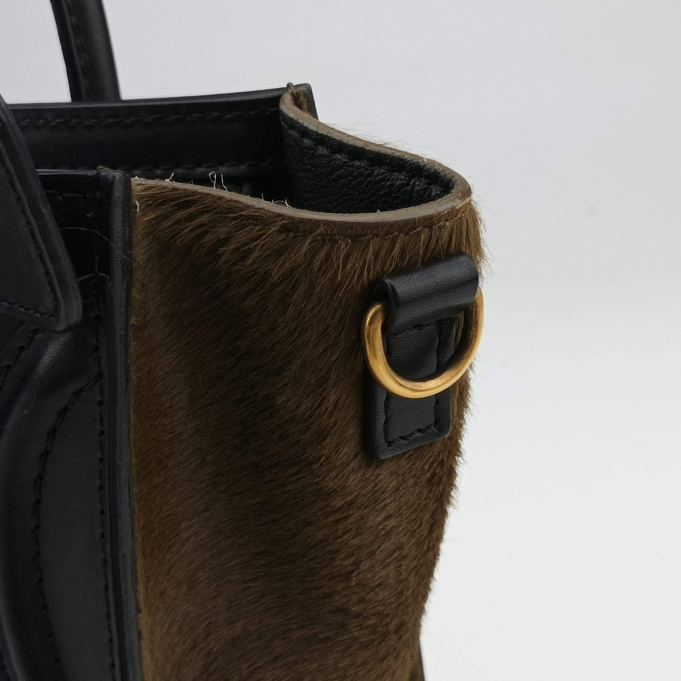 luggage nano shopper Blue x Black x Brown Leather×ponyhair F-GA-0142ラゲージナノショッパー ブルー×ブラック×ブラウン レザー×ハラコ F-GA-0142