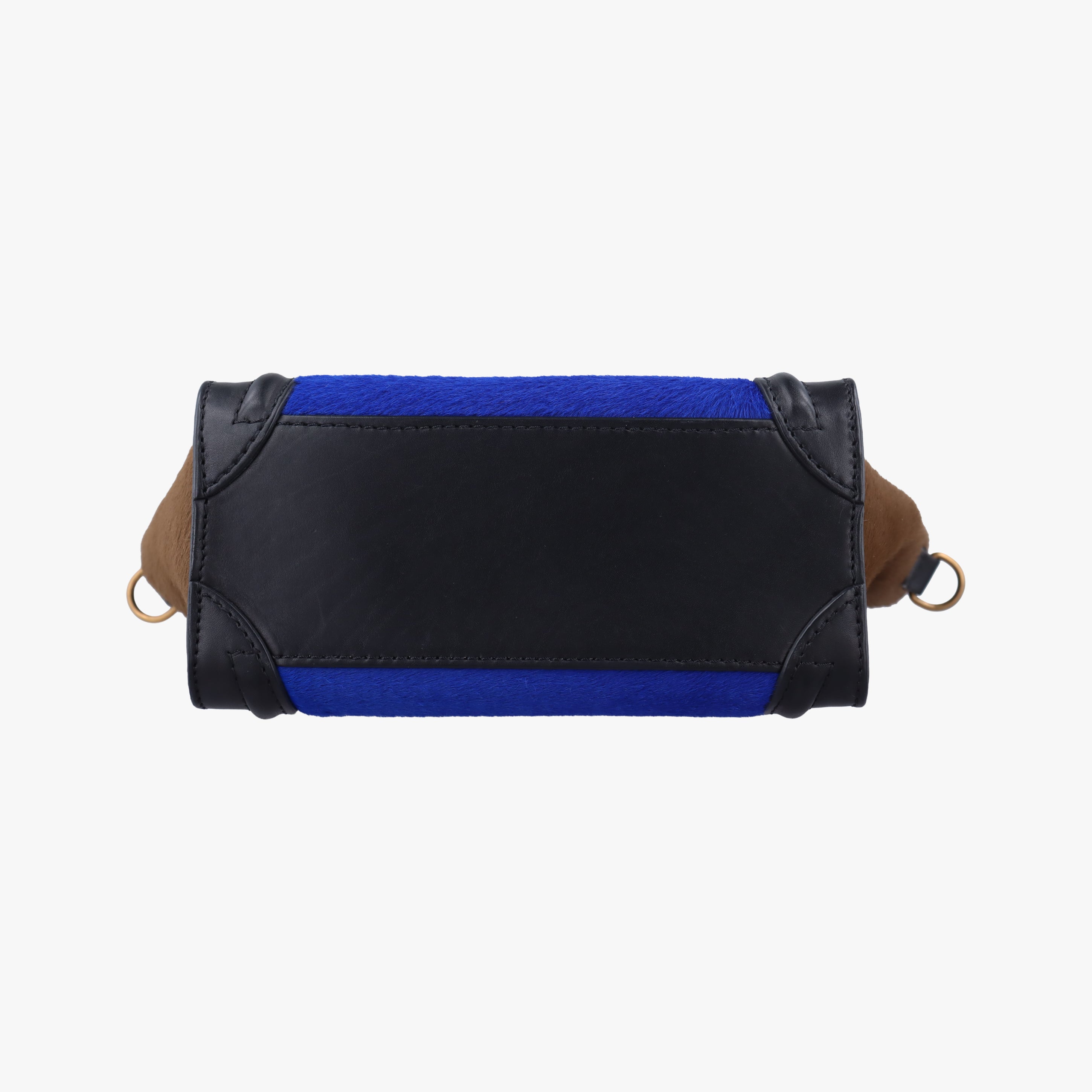 luggage nano shopper Blue x Black x Brown Leather×ponyhair F-GA-0142ラゲージナノショッパー ブルー×ブラック×ブラウン レザー×ハラコ F-GA-0142