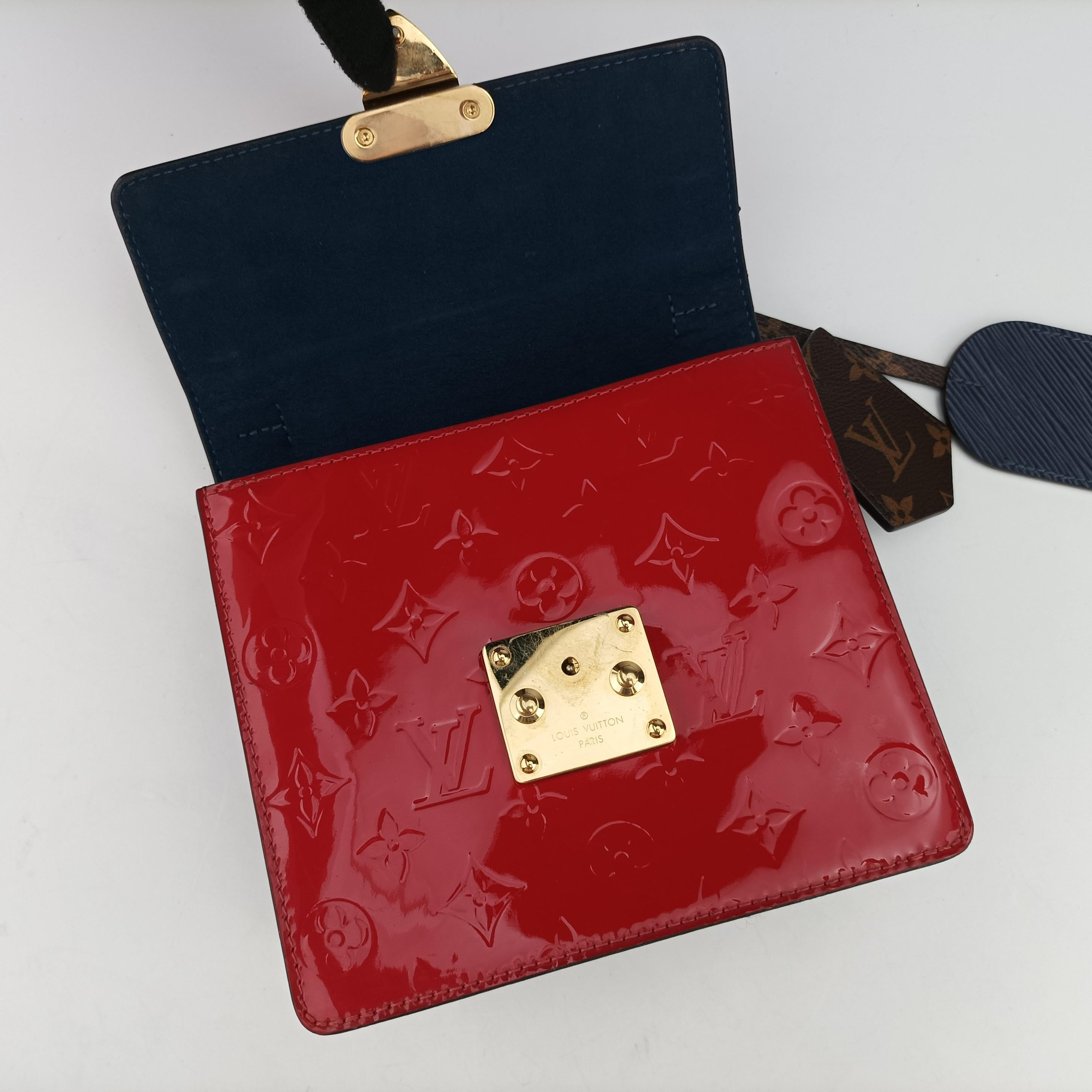 Spring street PM Scarlet Red Vernis×Leather×Monogram Canvas M90505 NZ2119スプリングストリートPM スカーレット ヴェルニ×レザー×モノグラムキャンバス M90505 NZ2119