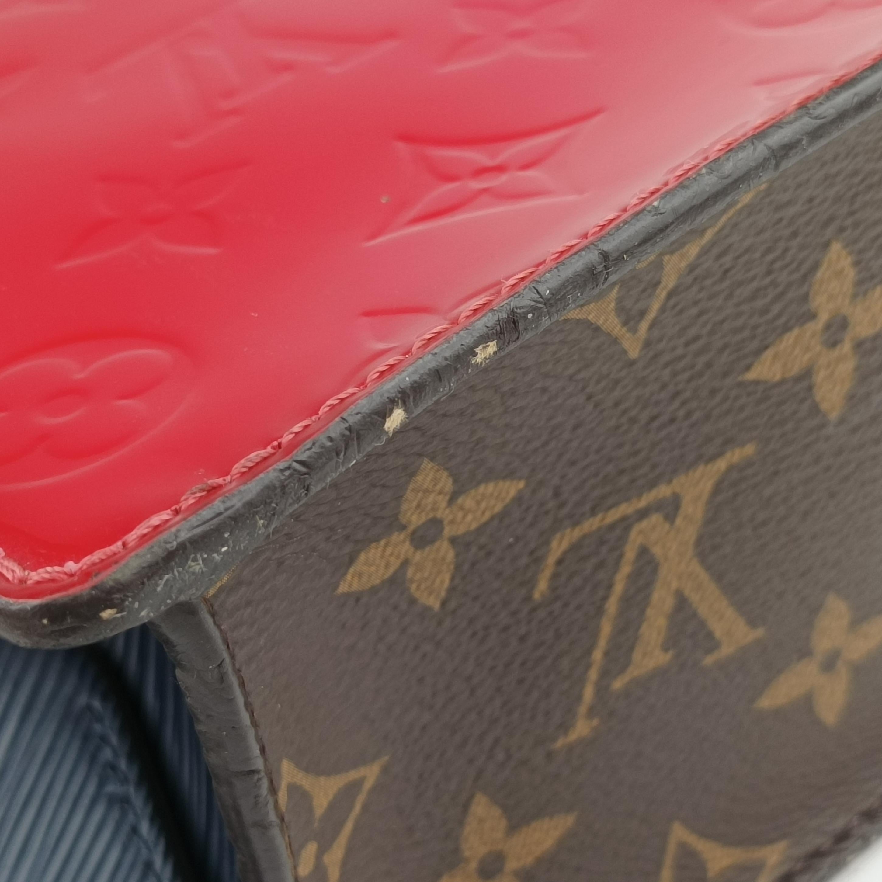 Spring street PM Scarlet Red Vernis×Leather×Monogram Canvas M90505 NZ2119スプリングストリートPM スカーレット ヴェルニ×レザー×モノグラムキャンバス M90505 NZ2119