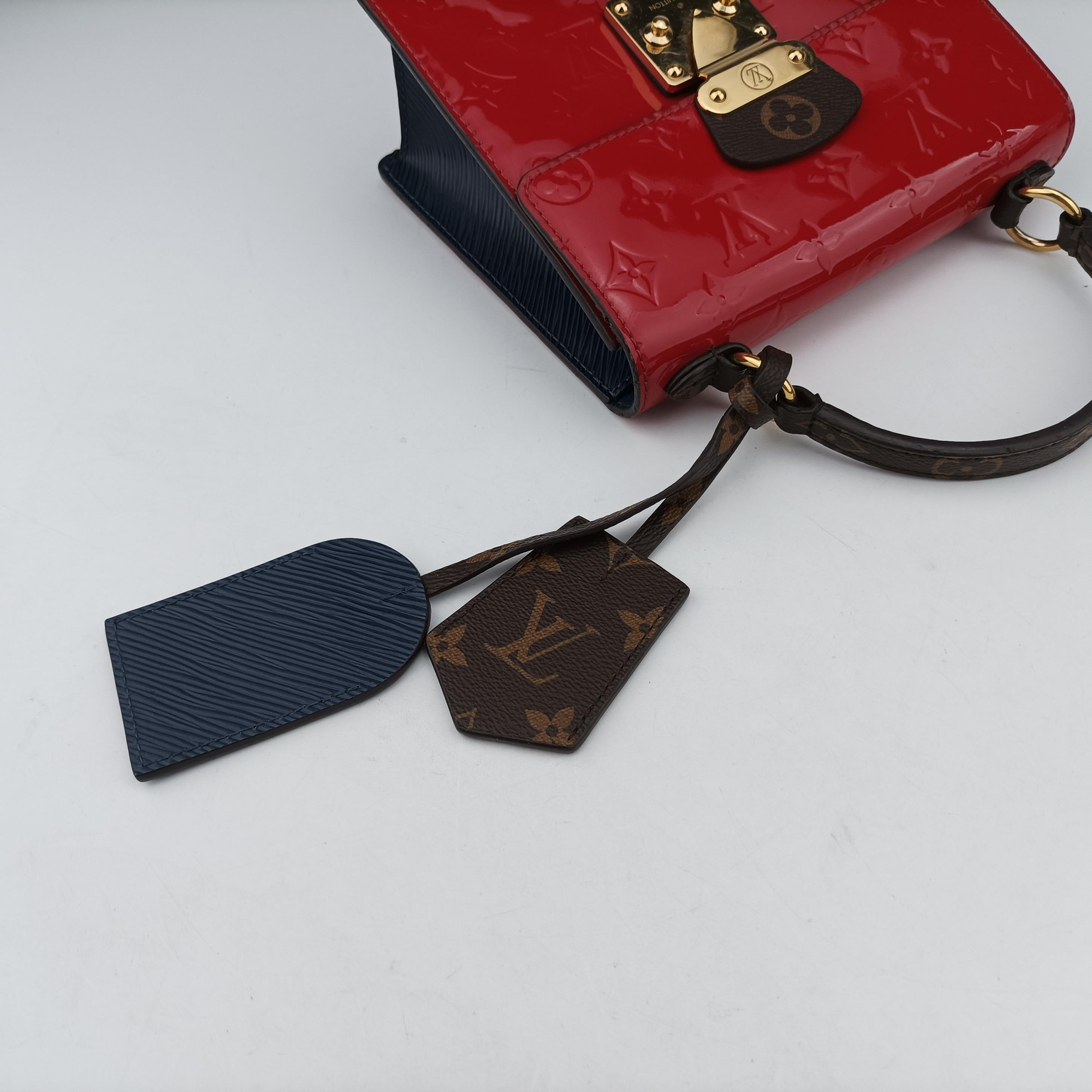 Spring street PM Scarlet Red Vernis×Leather×Monogram Canvas M90505 NZ2119スプリングストリートPM スカーレット ヴェルニ×レザー×モノグラムキャンバス M90505 NZ2119