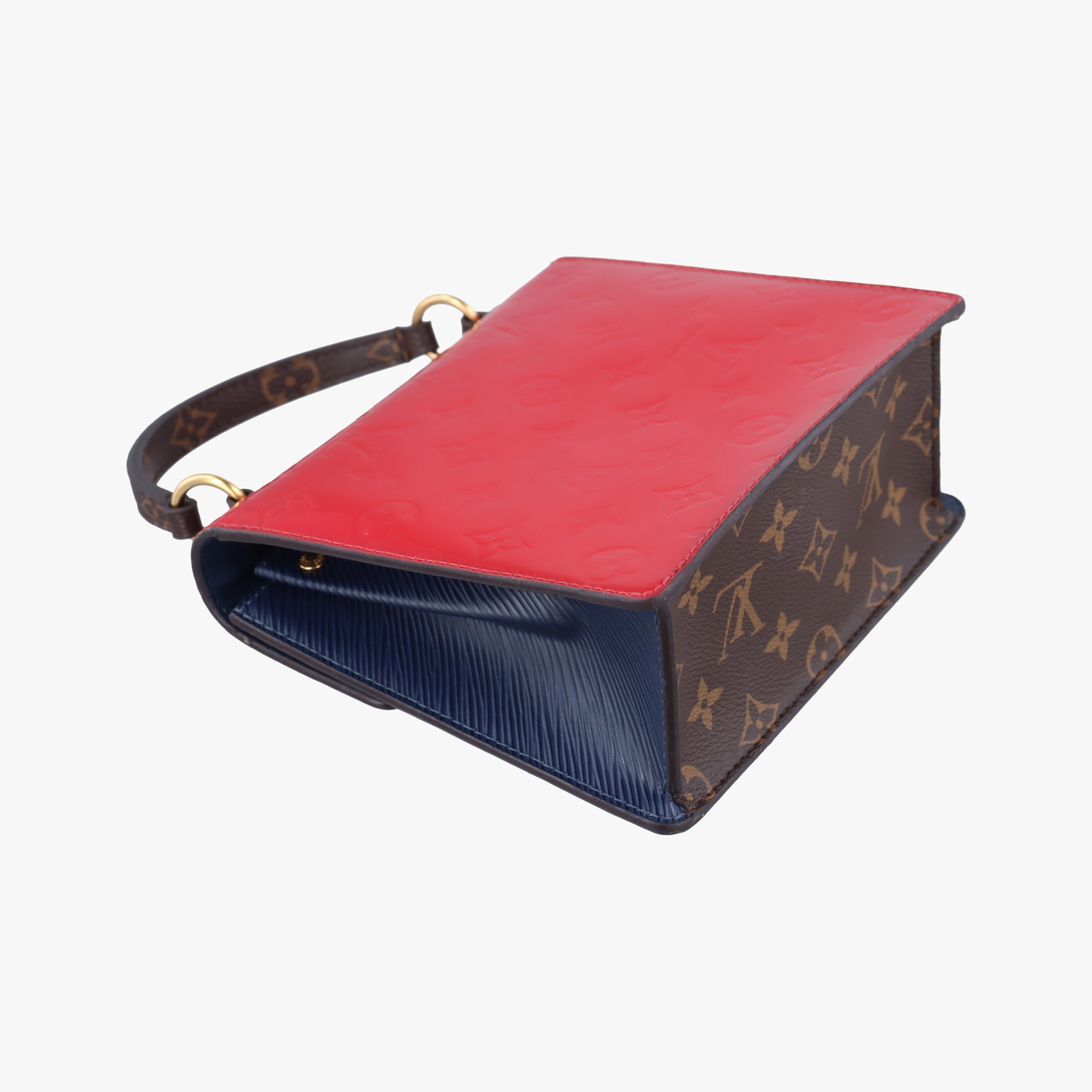 Spring street PM Scarlet Red Vernis×Leather×Monogram Canvas M90505 NZ2119スプリングストリートPM スカーレット ヴェルニ×レザー×モノグラムキャンバス M90505 NZ2119