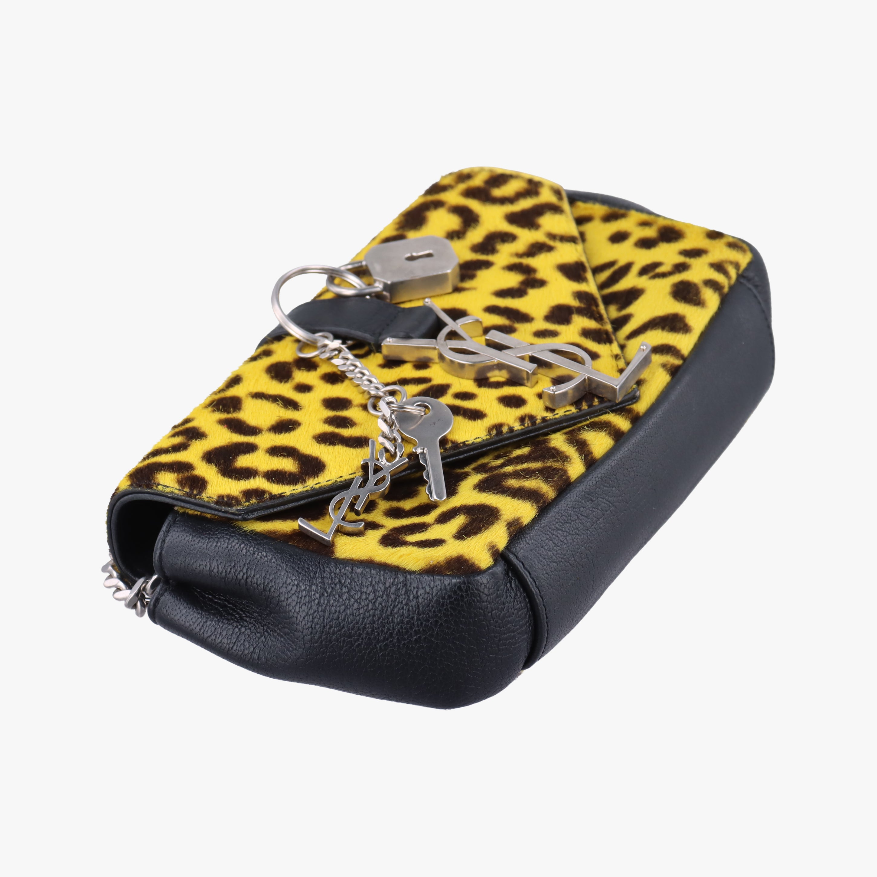 Monogram Leopard Print Baby Punk Chain Yellow x Black x Multicolor ponyhair 401648 CLD401648.0715モノグラム レオパードプリント ベビーパンクチェーン イエロー×ブラック×マルチカラー ハラコ 401648 CLD401648.0715