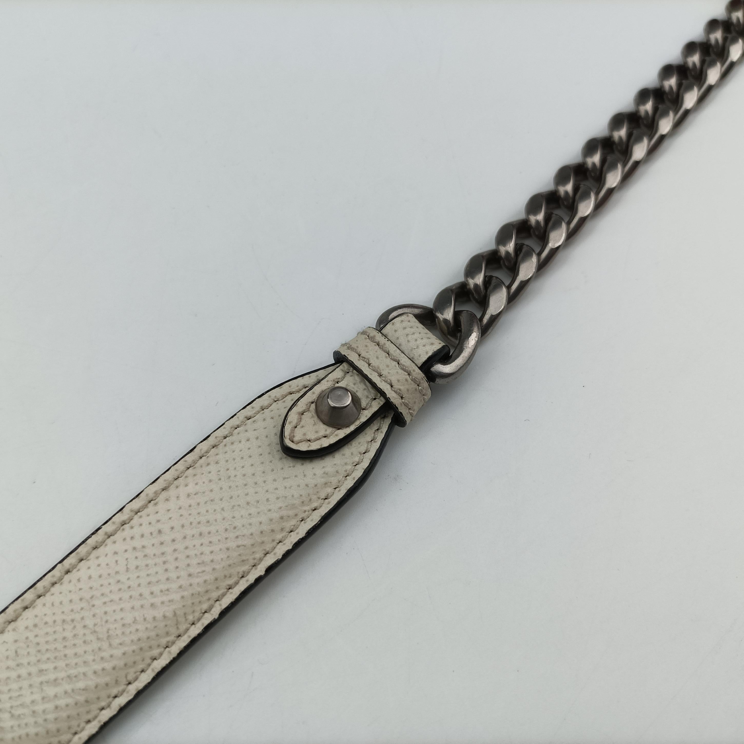 Monochrome Robot White SAFFIANO Leather 1BD127 7/Dモノクローム ロボット ホワイト サフィアーノレザー 1BD127 7/D