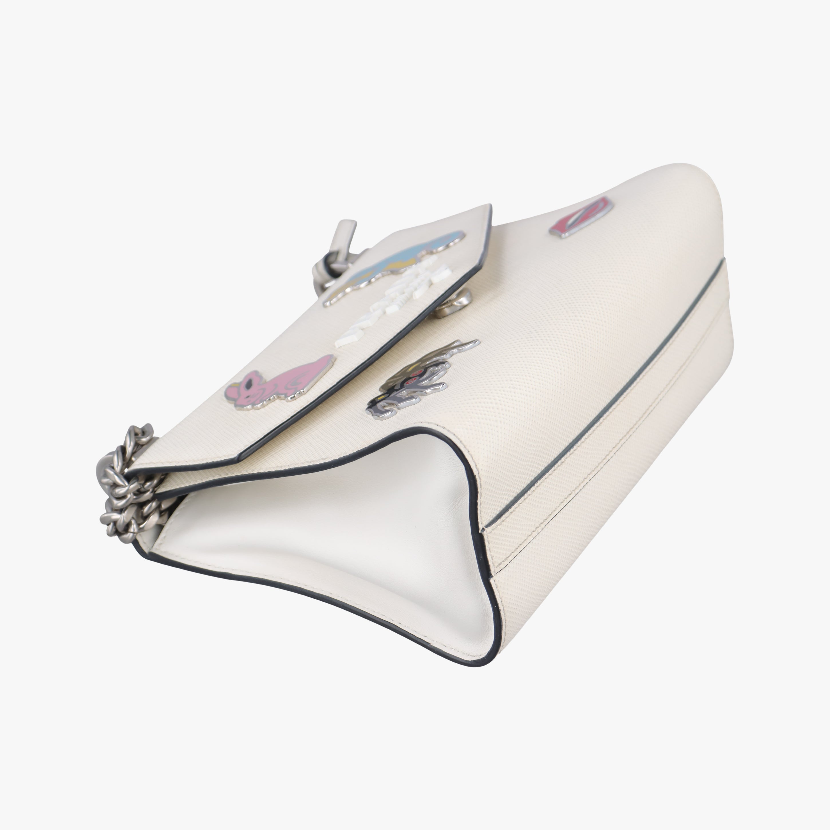 Monochrome Robot White SAFFIANO Leather 1BD127 7/Dモノクローム ロボット ホワイト サフィアーノレザー 1BD127 7/D