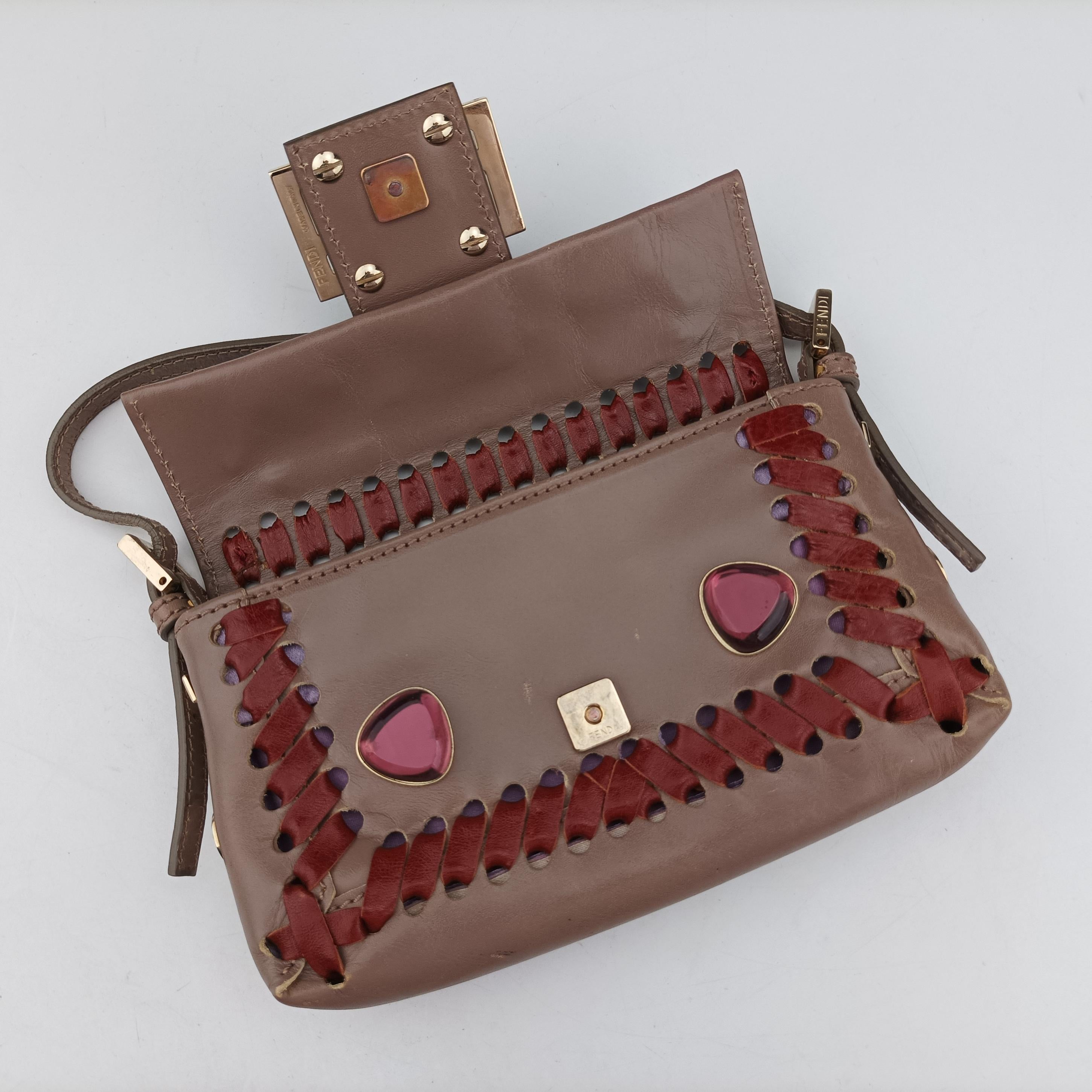 Jeweled Mini Stitch Baguette beige×Multicolour Leather 8BT135 2579-8BT135 YX8-088ジュエルドミニステッチバゲット ベージュ×マルチカラー レザー 8BT135 2579-8BT135 YX8-088