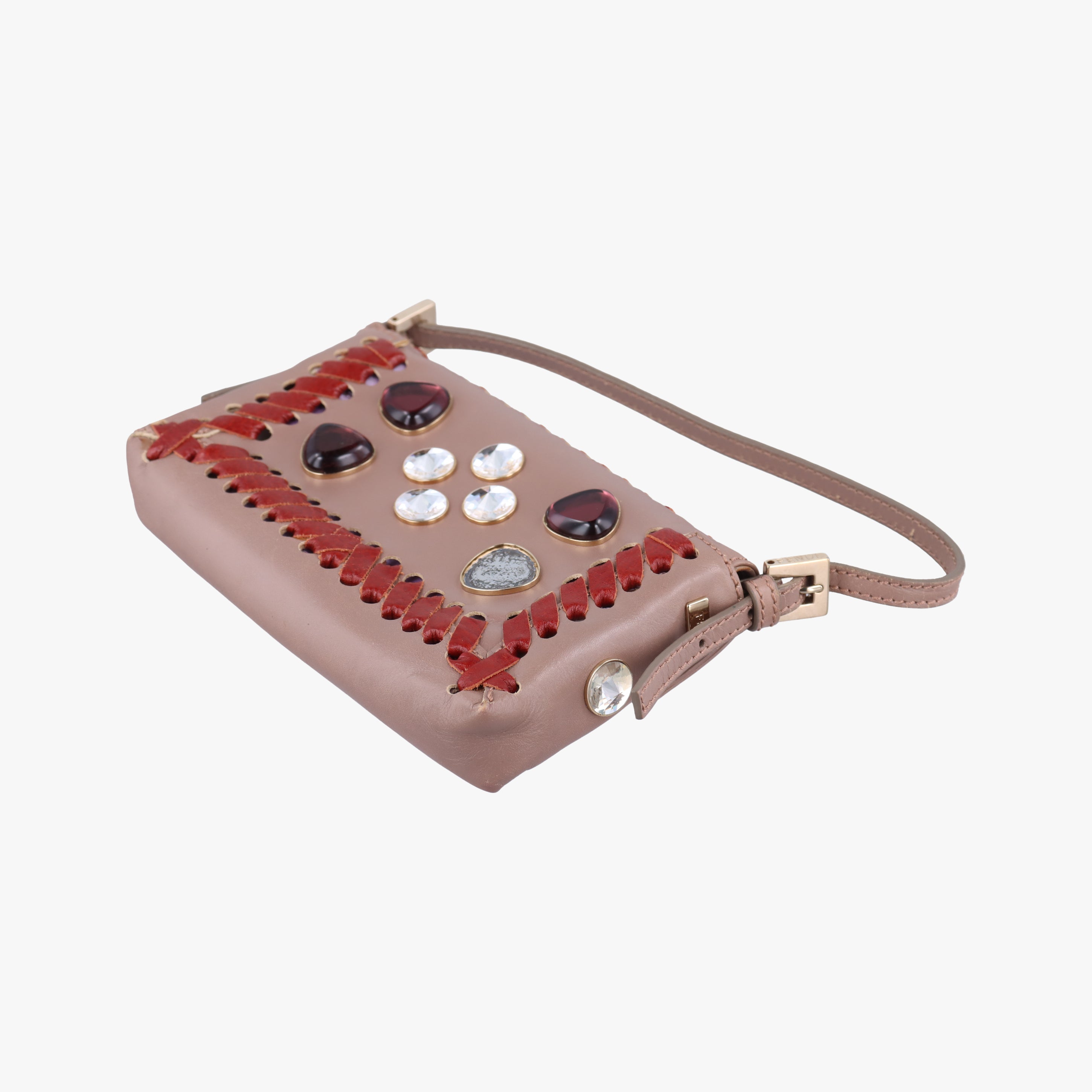 Jeweled Mini Stitch Baguette beige×Multicolour Leather 8BT135 2579-8BT135 YX8-088ジュエルドミニステッチバゲット ベージュ×マルチカラー レザー 8BT135 2579-8BT135 YX8-088