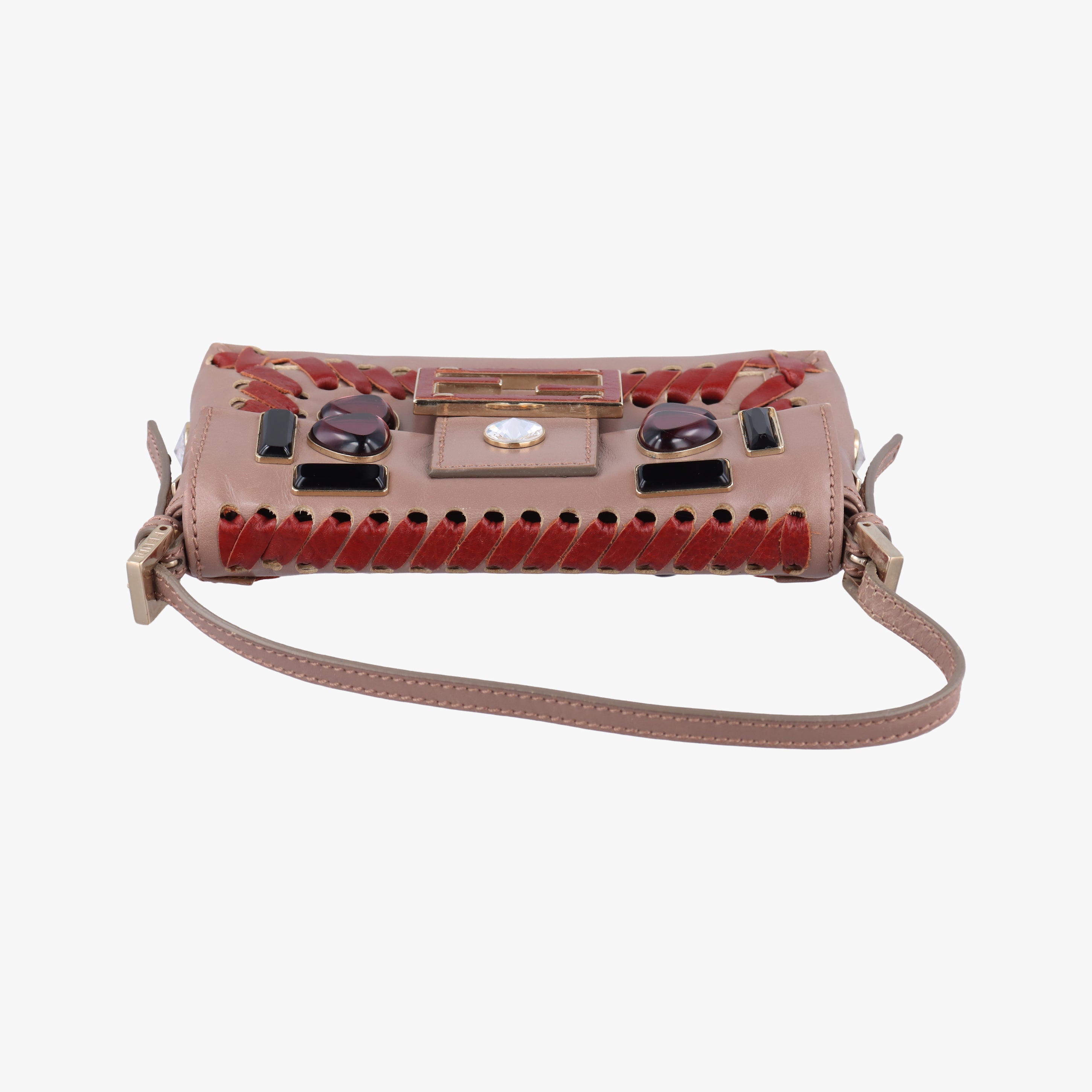 Jeweled Mini Stitch Baguette beige×Multicolour Leather 8BT135 2579-8BT135 YX8-088ジュエルドミニステッチバゲット ベージュ×マルチカラー レザー 8BT135 2579-8BT135 YX8-088