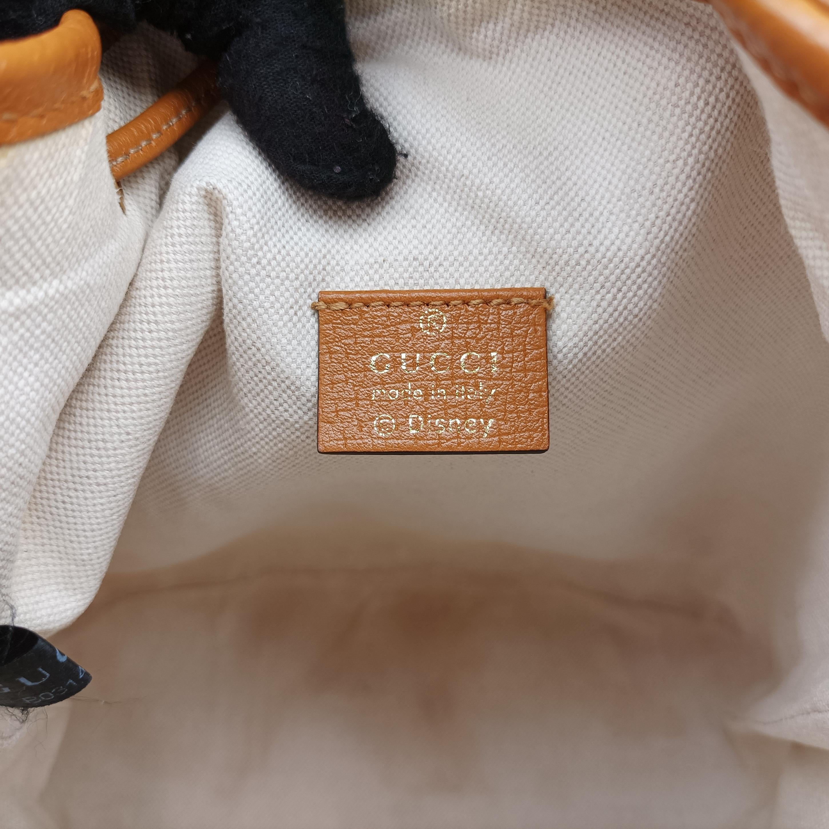 Micro GG/Small Bucket Bag Brown×Multicolour PVC coated canvas 602691 B031456558ミッキーマウス マイクロGG/スモールバケットバッグ ブラウン×マルチカラー PVCコーティングキャンバス 602691 B031456558