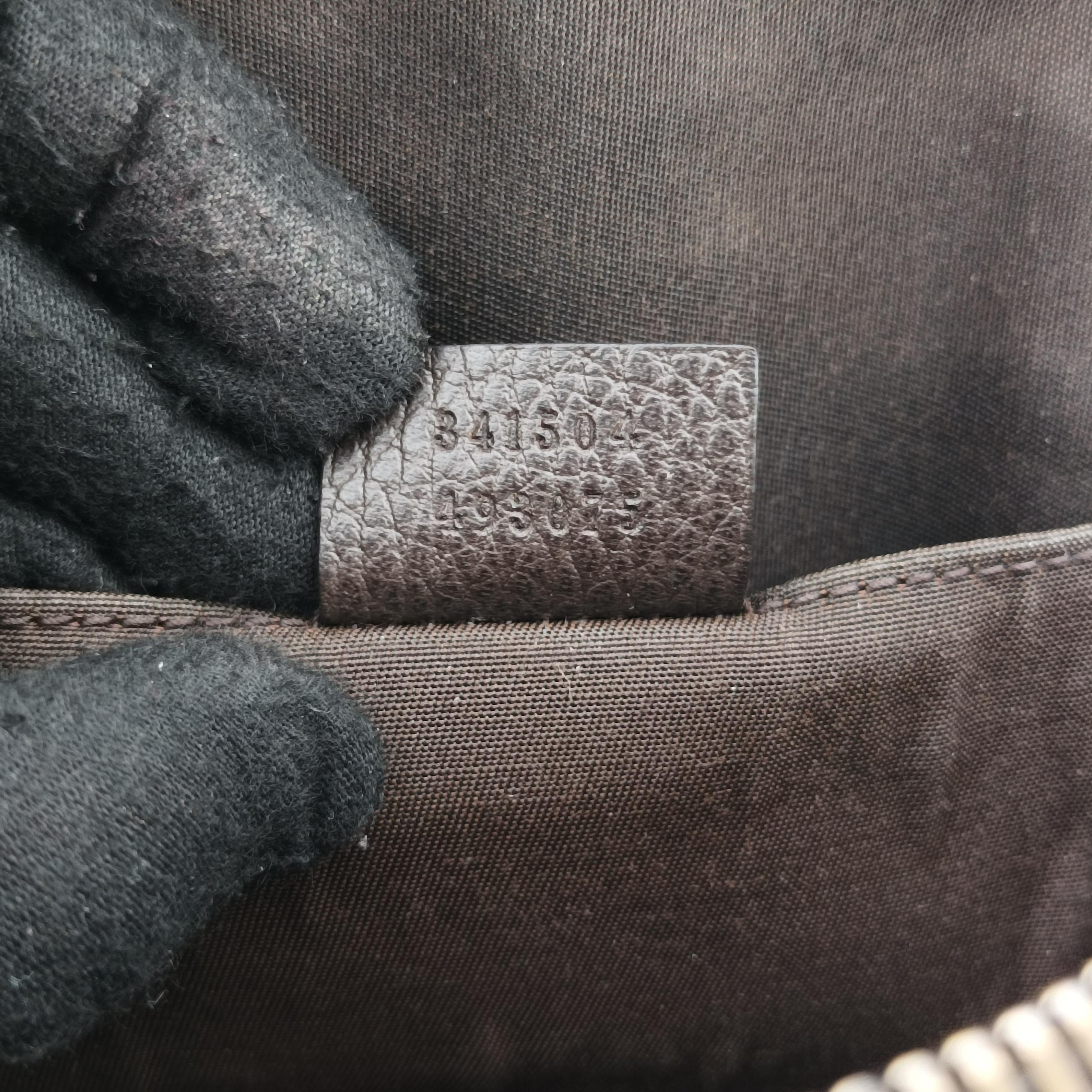 Microguccissima dome Brown leather 341504 H020206489マイクログッチシマ ブラウン レザー 341504 H020206489