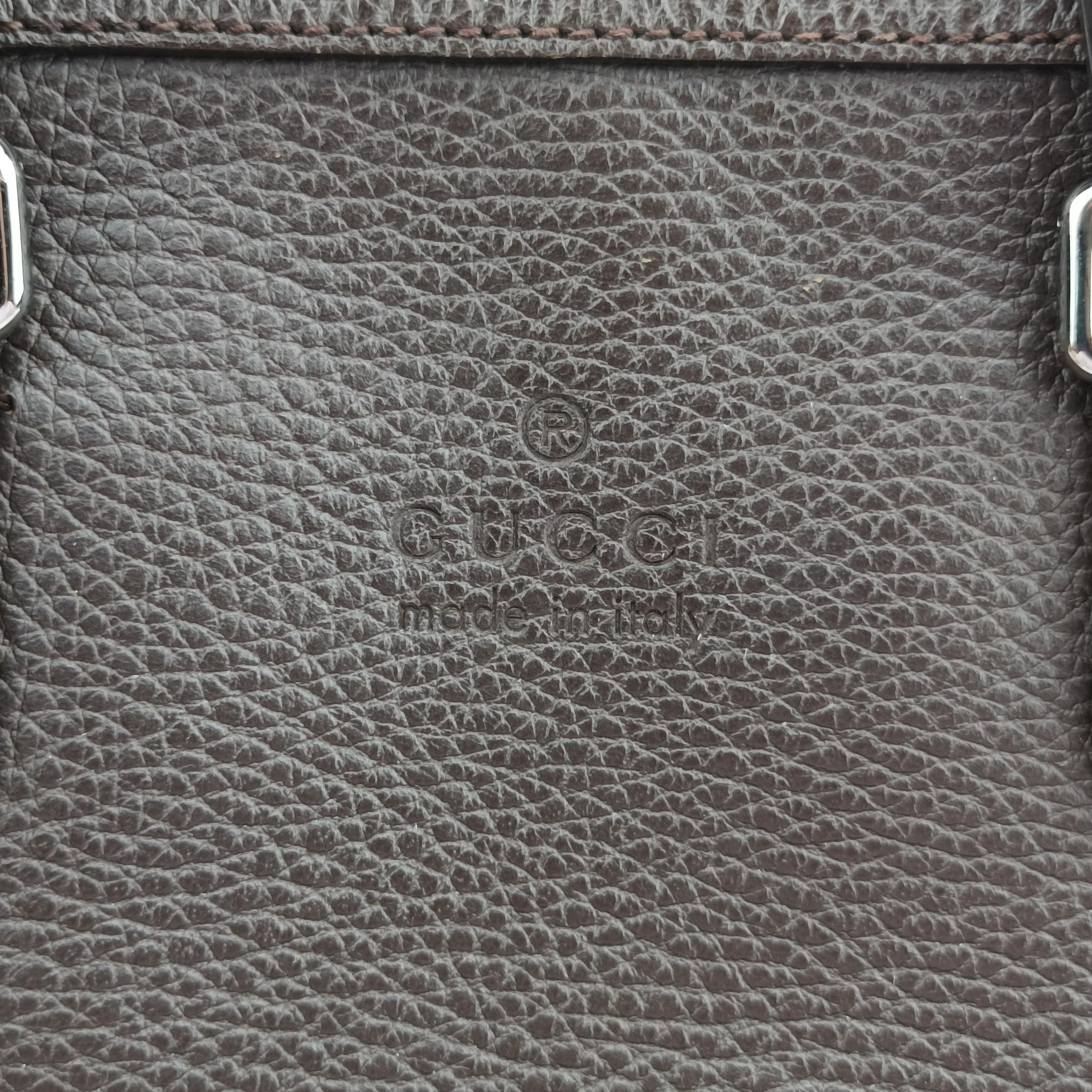 Microguccissima dome Brown leather 341504 H020206489マイクログッチシマ ブラウン レザー 341504 H020206489