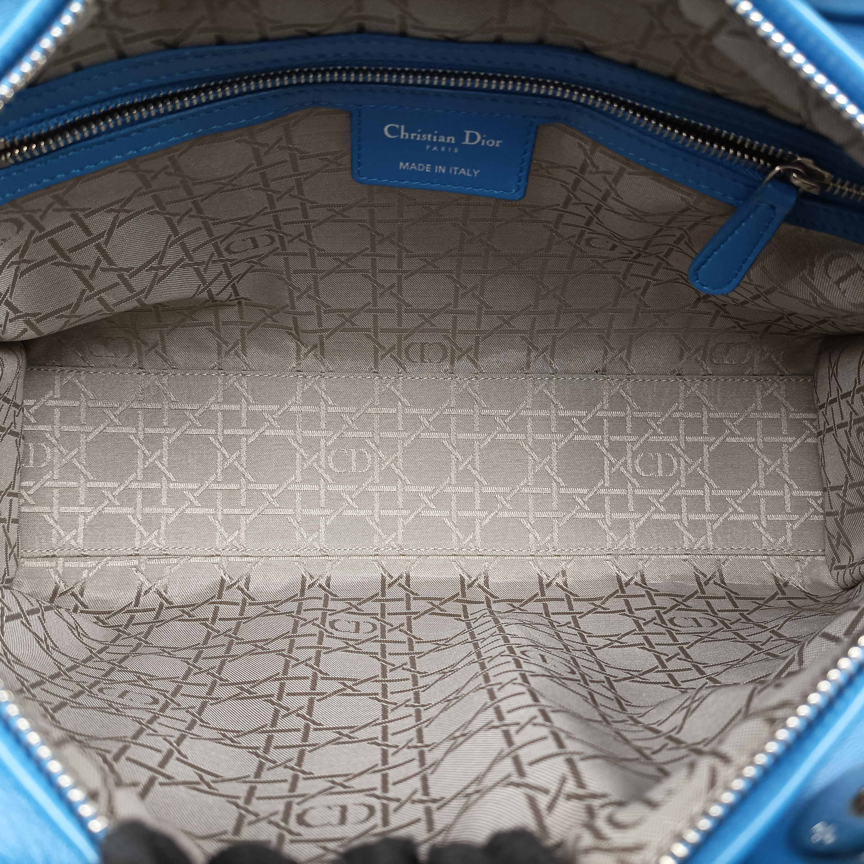 Lady Dior Blue lambskin 16-BO-0154レディディオール ブルー ラムスキン 16-BO-0154