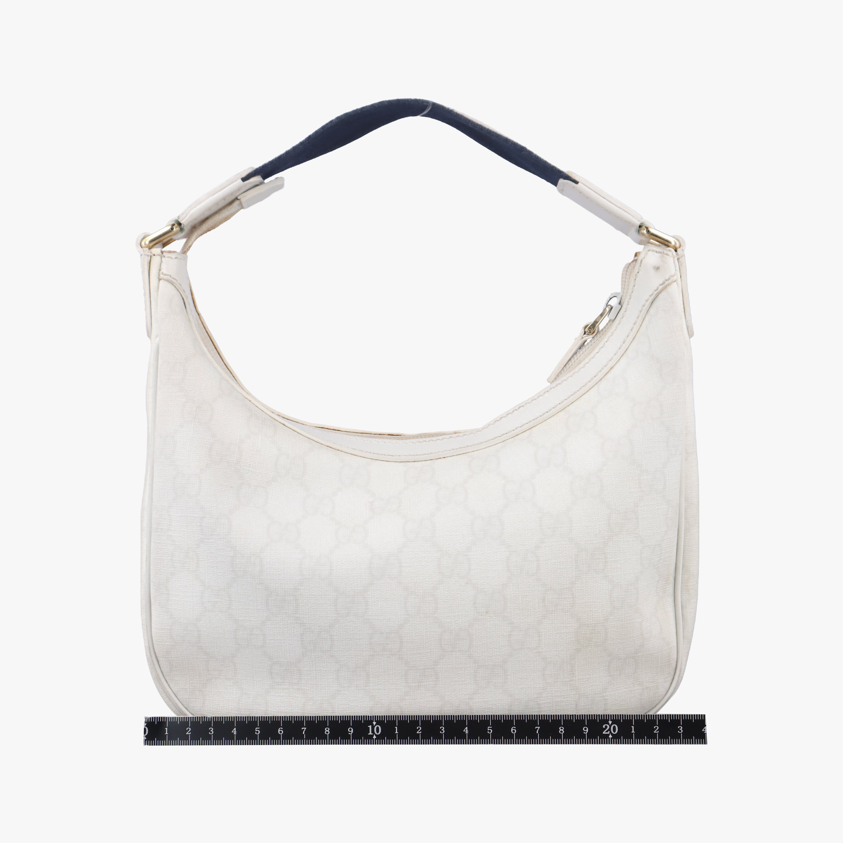 GG Supreme GG Plus Small Web Hobo White PVC coated canvas 263757 B9225801GGスプリーム GGプラス ウェブ ホーボー ホワイト PVCコーティングキャンバス 263757 B9225801
