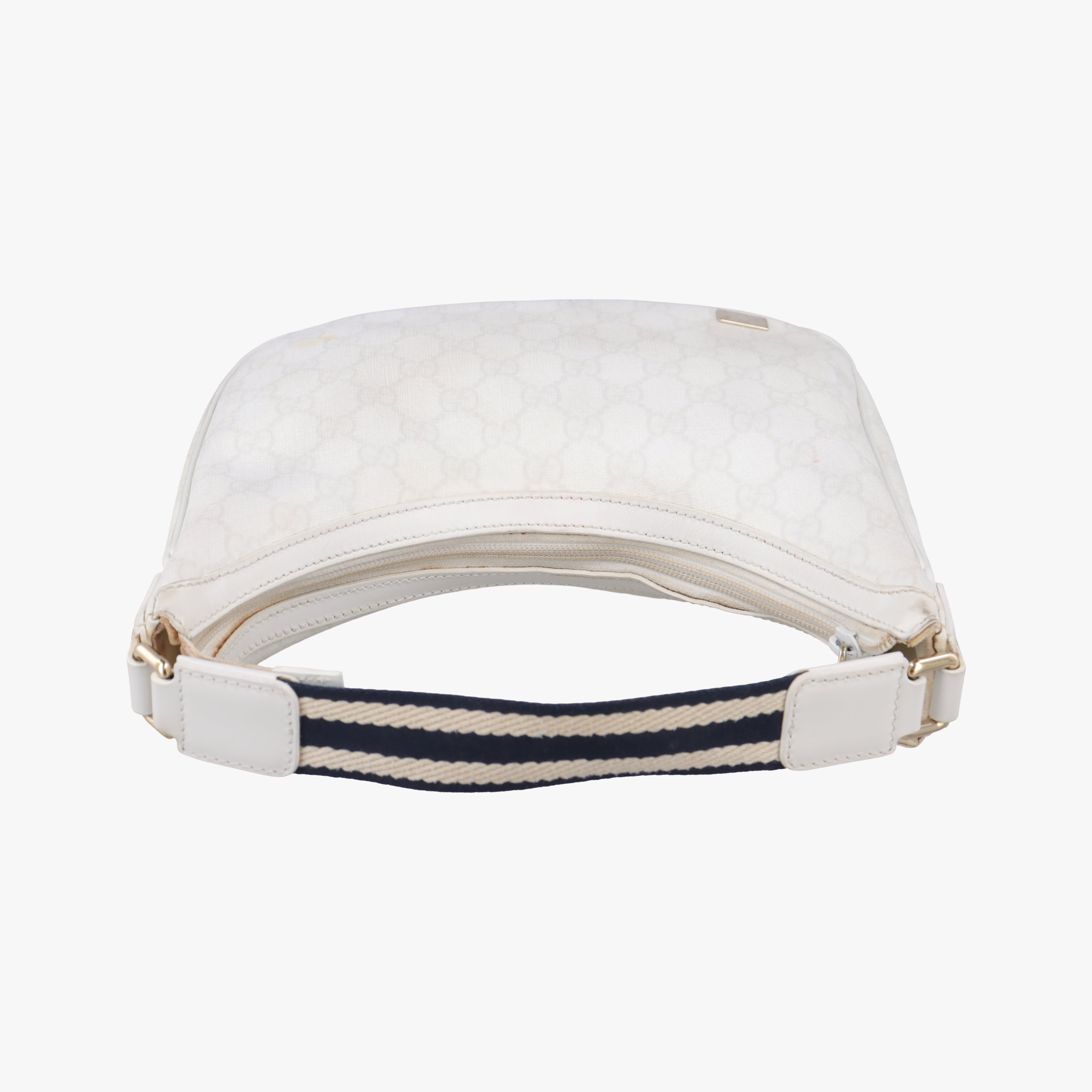 GG Supreme GG Plus Small Web Hobo White PVC coated canvas 263757 B9225801GGスプリーム GGプラス ウェブ ホーボー ホワイト PVCコーティングキャンバス 263757 B9225801