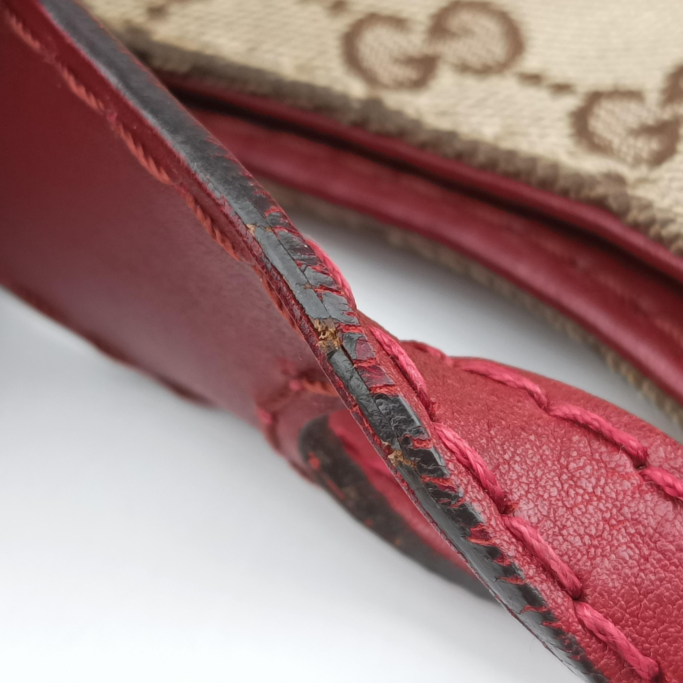 Charlotte Beige×Red canvas x leather 203503 E6351917シャーロット ベージュ×レッド キャンバス×レザー 203503 E6351917