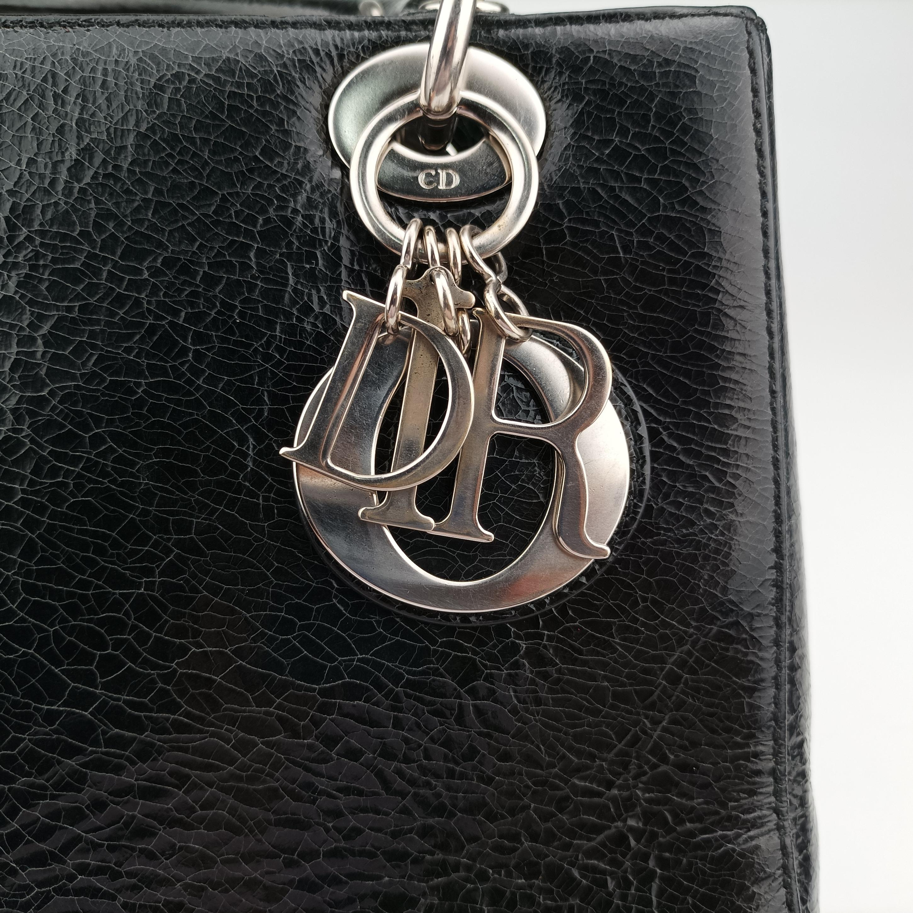 Swan Lady Dior Mini Black×White Leather 32-MA-0146スワン レディディオール ミニ ブラック×ホワイト レザー 32-MA-0146