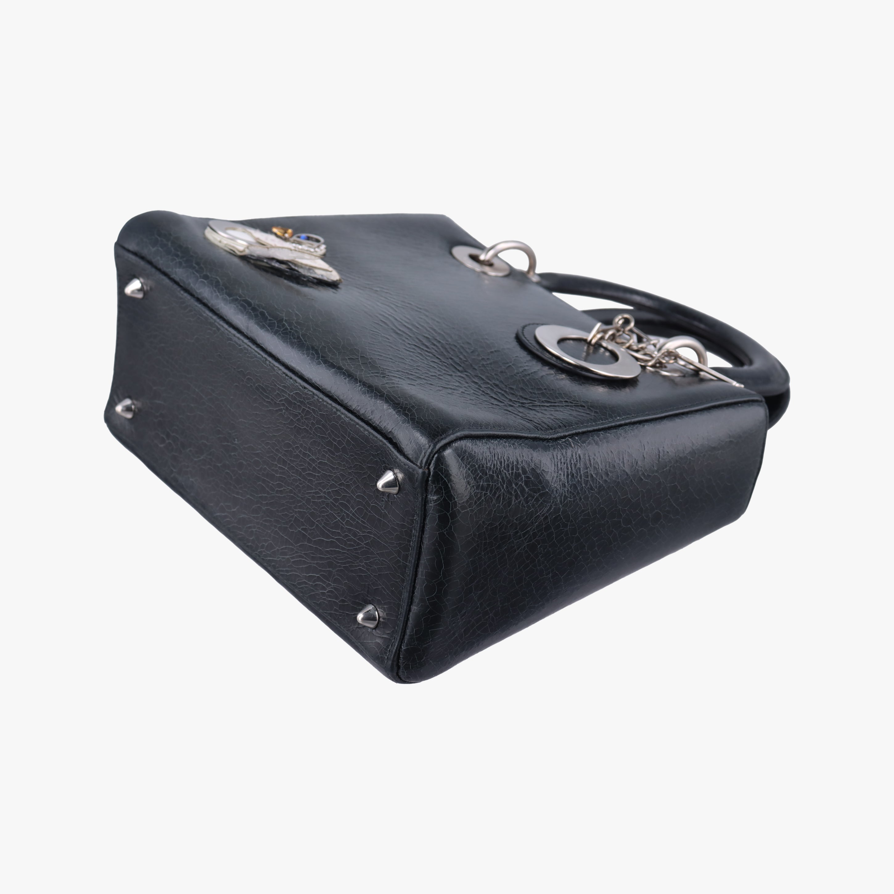 Swan Lady Dior Mini Black×White Leather 32-MA-0146スワン レディディオール ミニ ブラック×ホワイト レザー 32-MA-0146