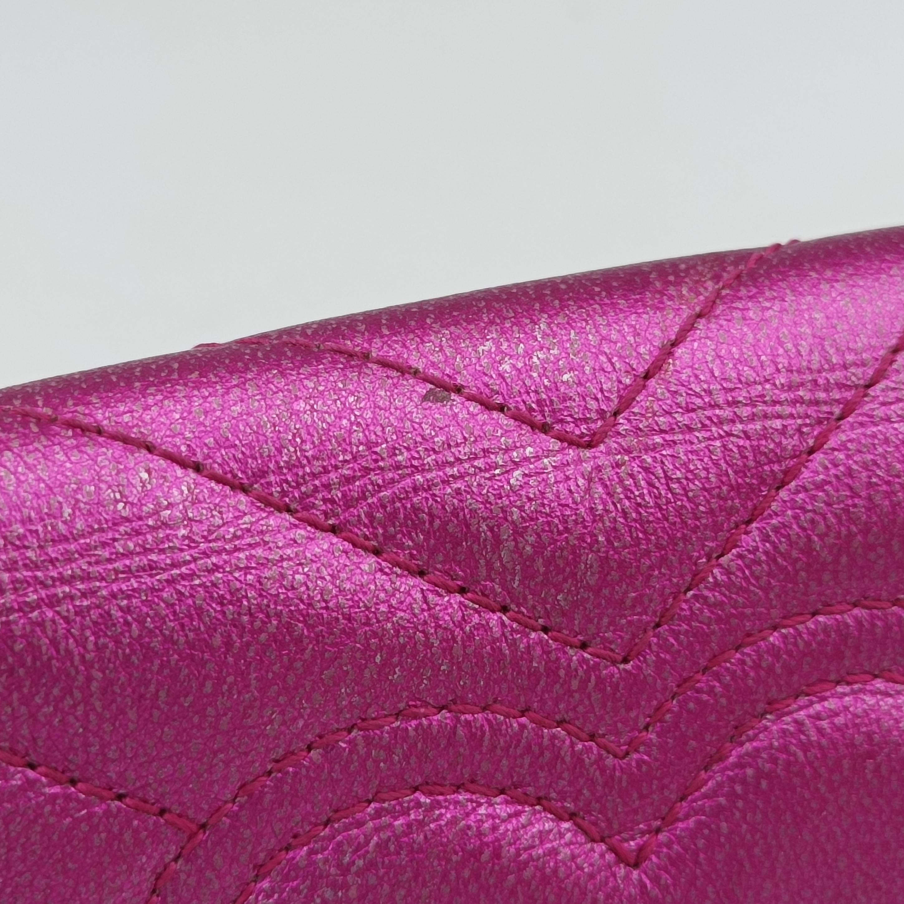 Pochette Heart crystal GG Marmont Pink Leather 549880 ポシェット ハート クリスタル GGマーモント ピンク レザー 549880