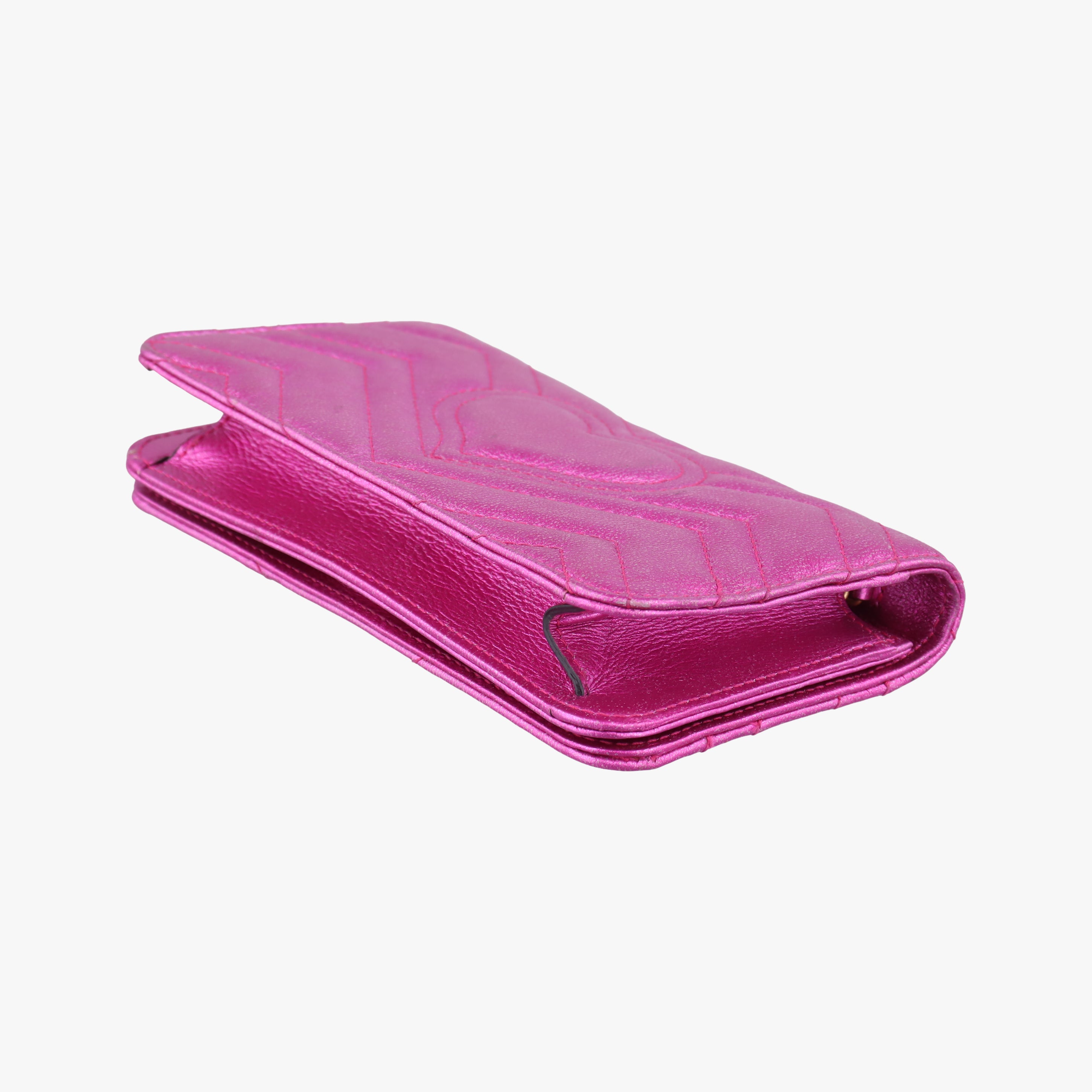 Pochette Heart crystal GG Marmont Pink Leather 549880 ポシェット ハート クリスタル GGマーモント ピンク レザー 549880