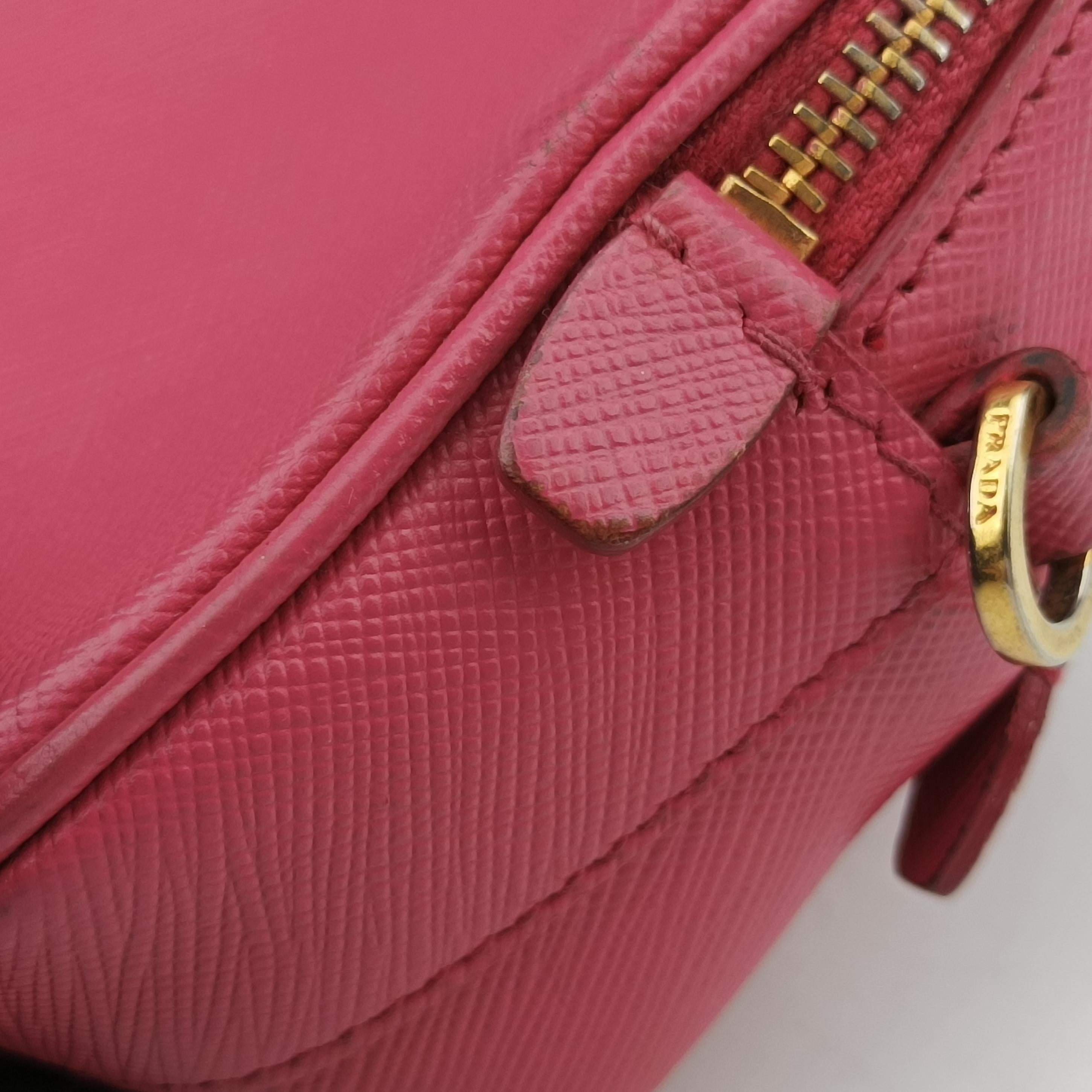 Double Zip pink SAFFIANO Leather 1NF002 7/Tダブルジップ ピンク サフィアーノレザー 1NF002 7/T