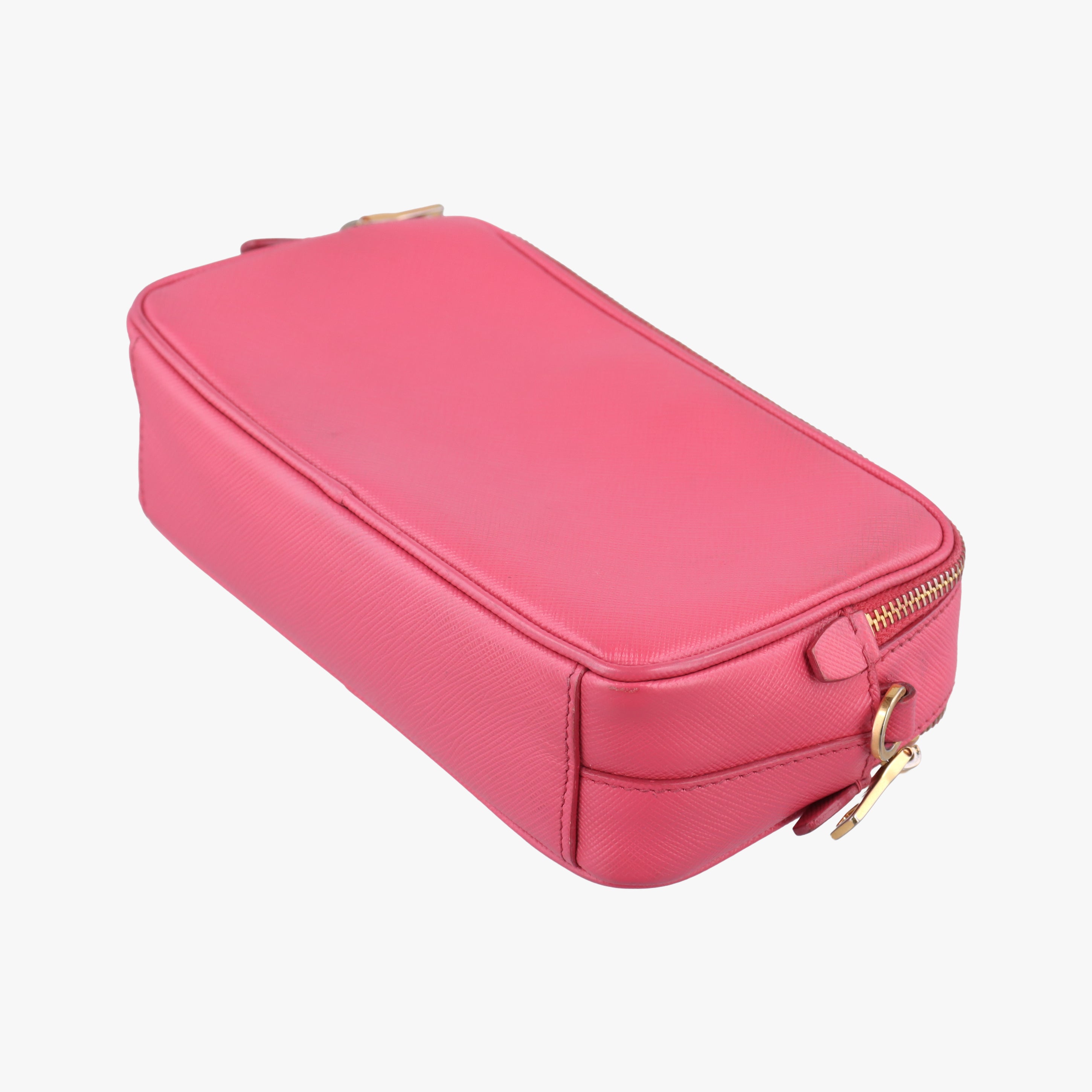 Double Zip pink SAFFIANO Leather 1NF002 7/Tダブルジップ ピンク サフィアーノレザー 1NF002 7/T