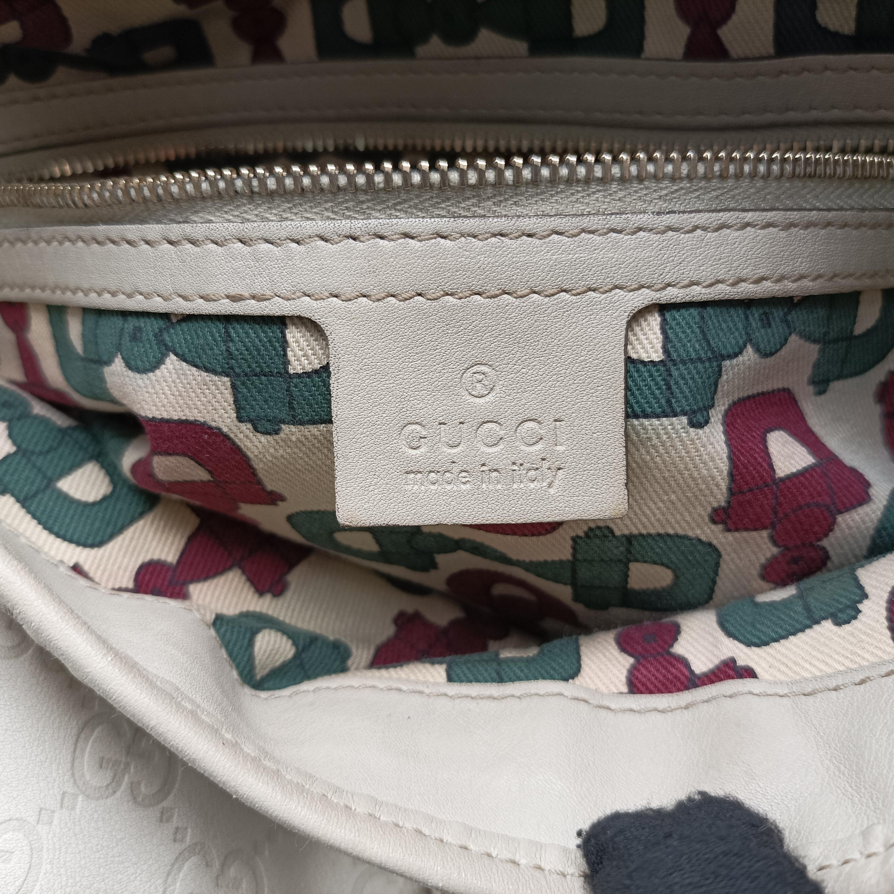 Jackie O Hobo Bouvier Floral White Leather 153029 G1311391フローラ ジャッキー オ ホーボー ホワイト レザー 153029 G1311391