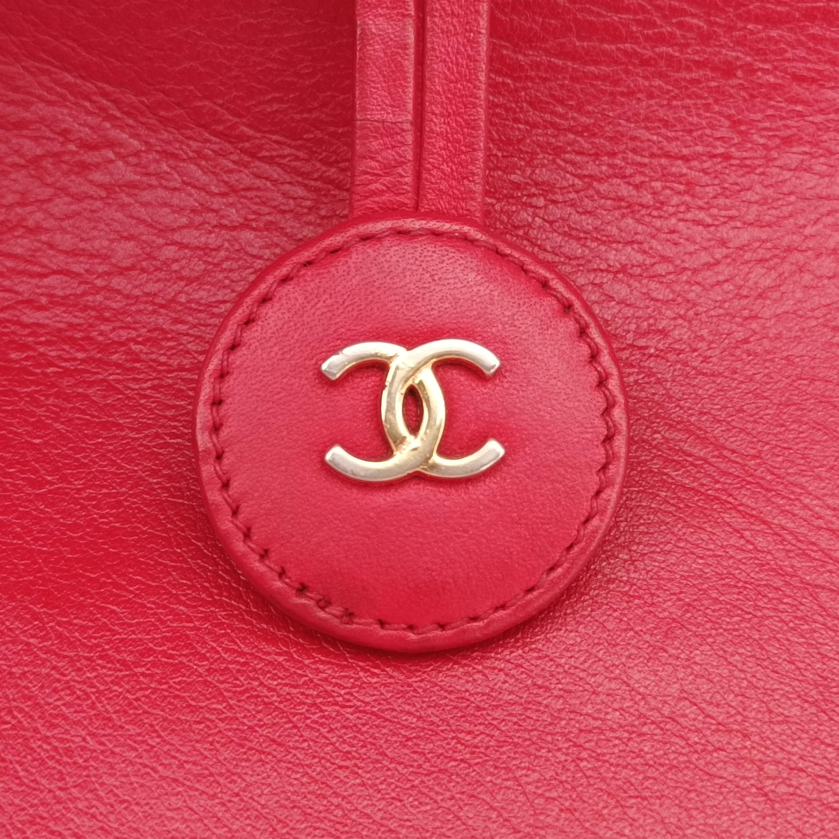 Chain Tote Red lambskin 0553790チェーン トート レッド ラムスキン 0553790