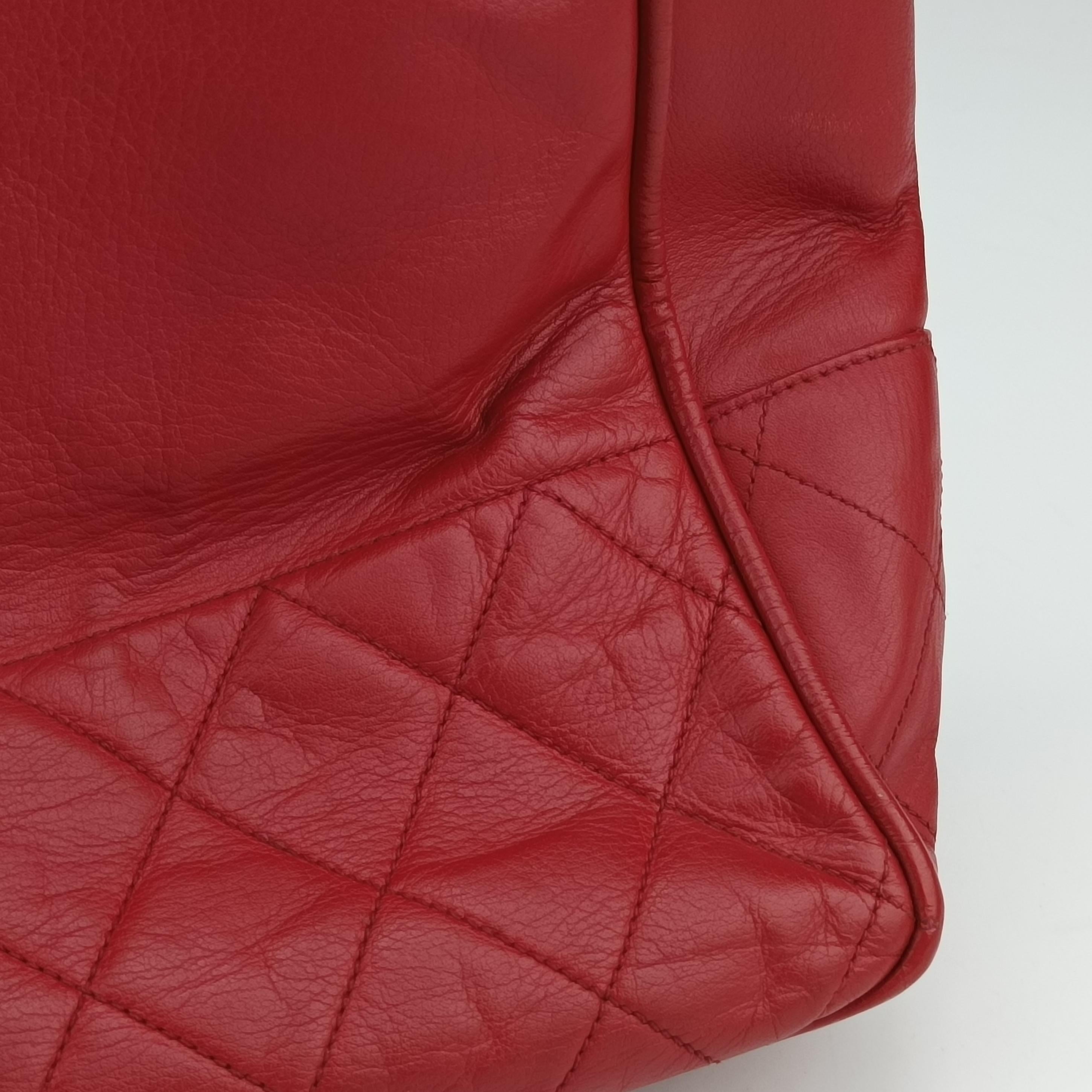 Chain Tote Red lambskin 0553790チェーン トート レッド ラムスキン 0553790