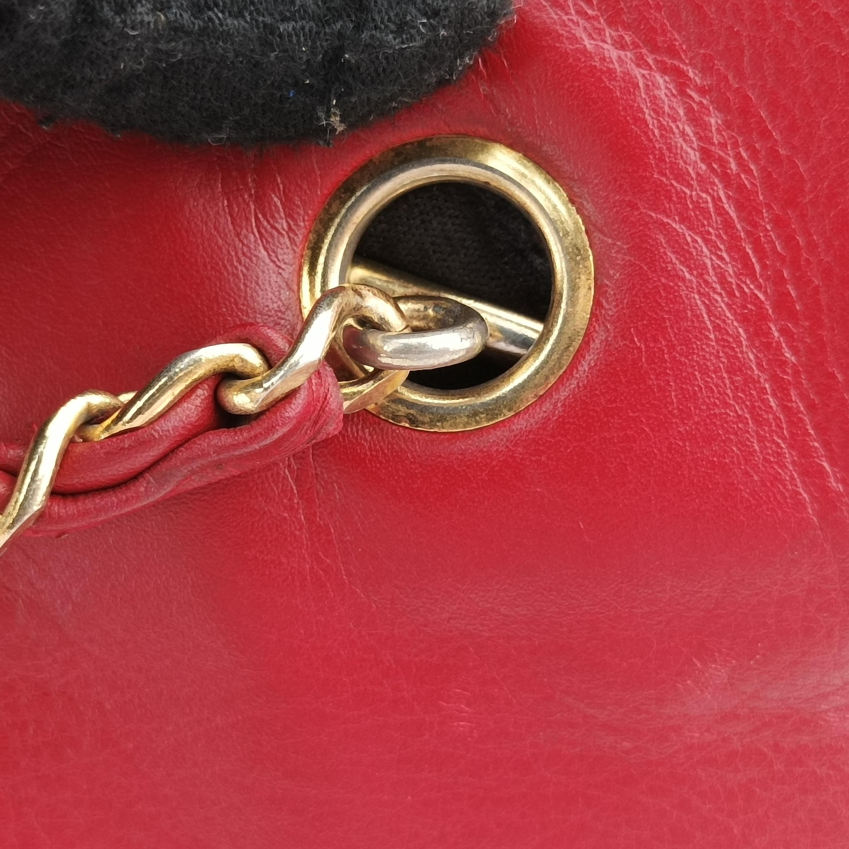 Chain Tote Red lambskin 0553790チェーン トート レッド ラムスキン 0553790