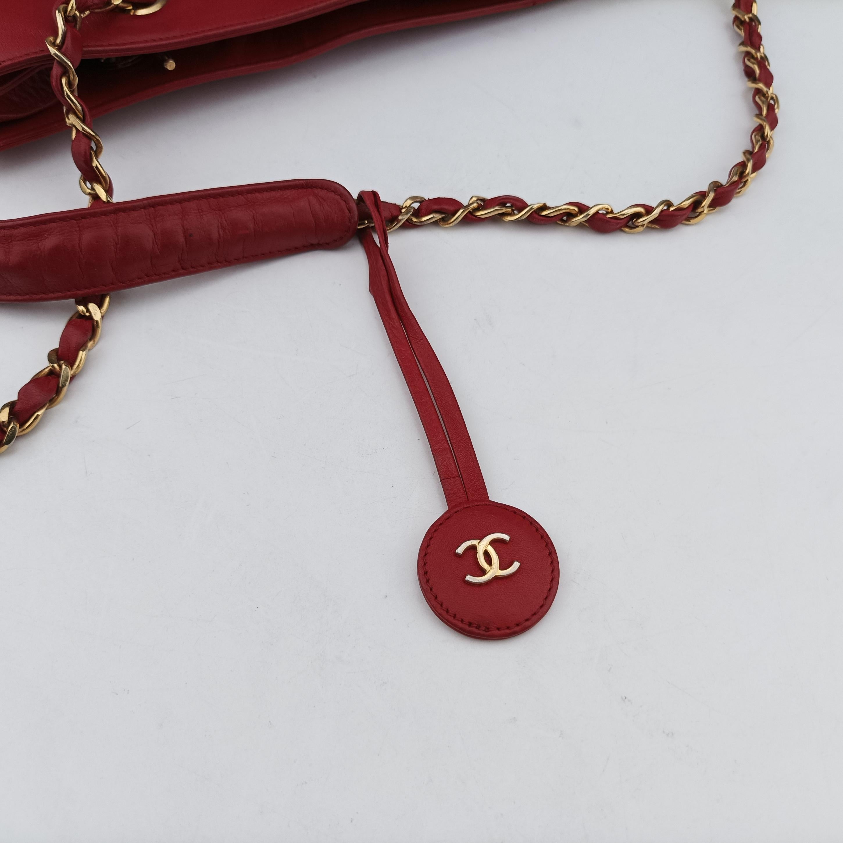 Chain Tote Red lambskin 0553790チェーン トート レッド ラムスキン 0553790