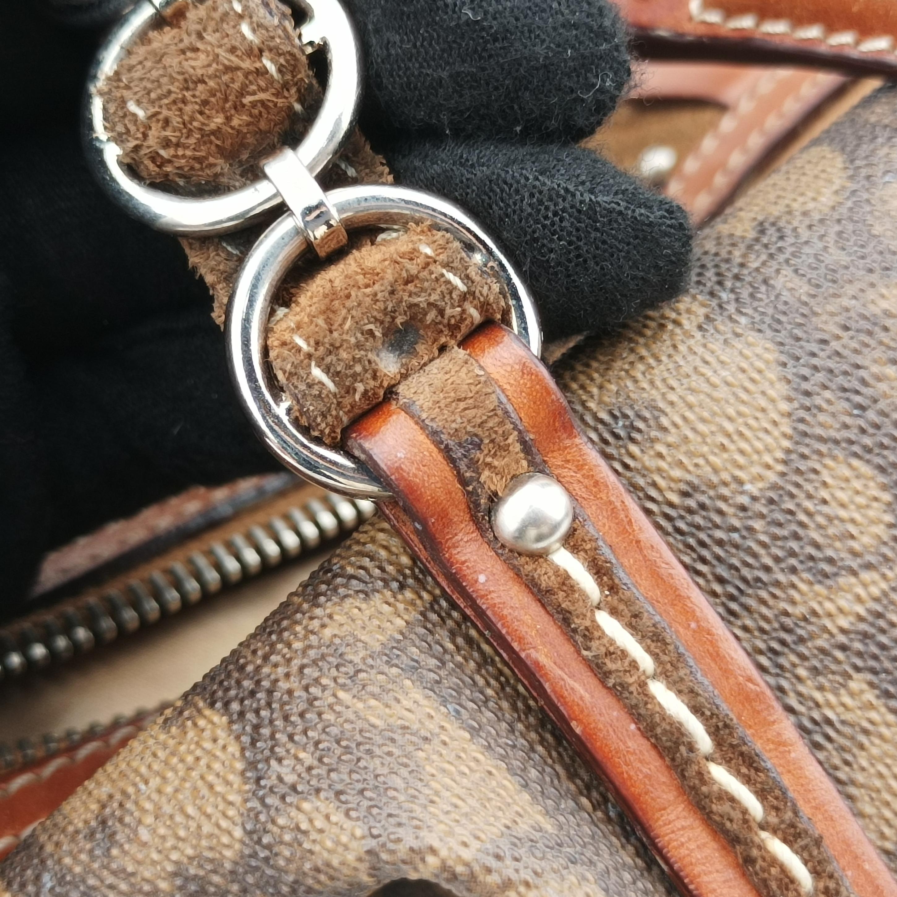 Trotter Romantique Mini Bow Brown×Multicolour PVC coated canvas×Leather 07-BO-0076ロマンティックトロッターミニボウ ブラウン×マルチカラー PVCコーティングキャンバス×レザー 07-BO-0076