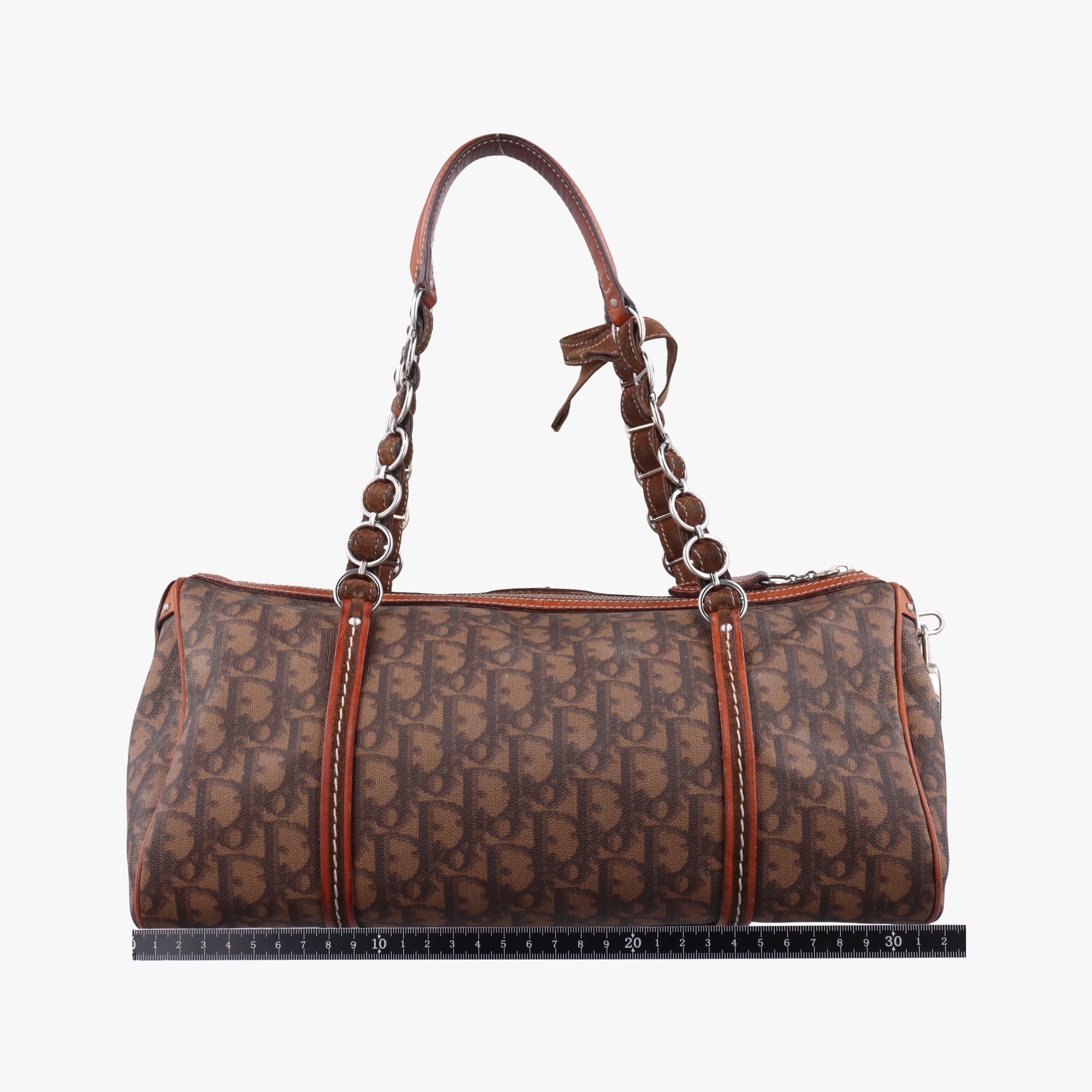 Trotter Romantique Mini Bow Brown×Multicolour PVC coated canvas×Leather 07-BO-0076ロマンティックトロッターミニボウ ブラウン×マルチカラー PVCコーティングキャンバス×レザー 07-BO-0076